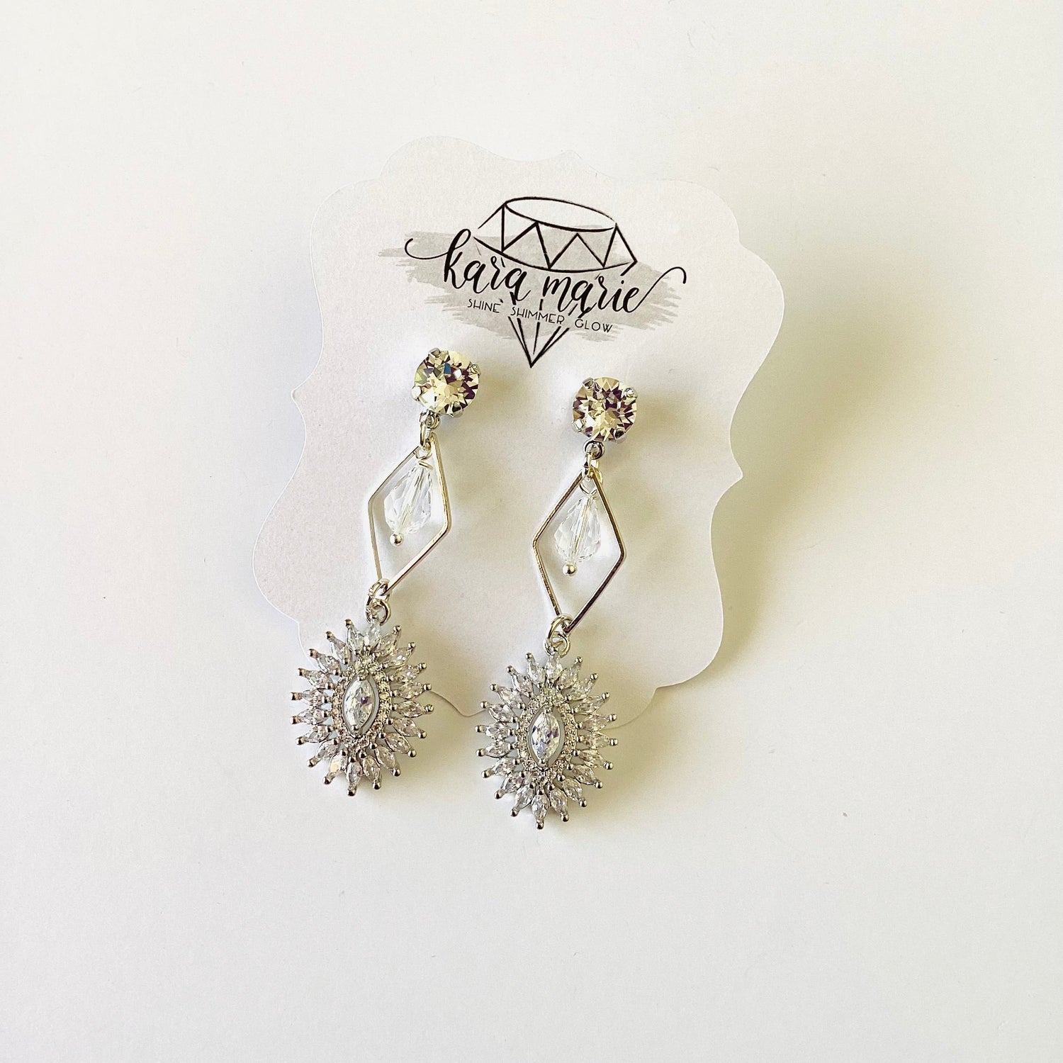 Crystal Elegance Filigree Earrings - KaraMarie