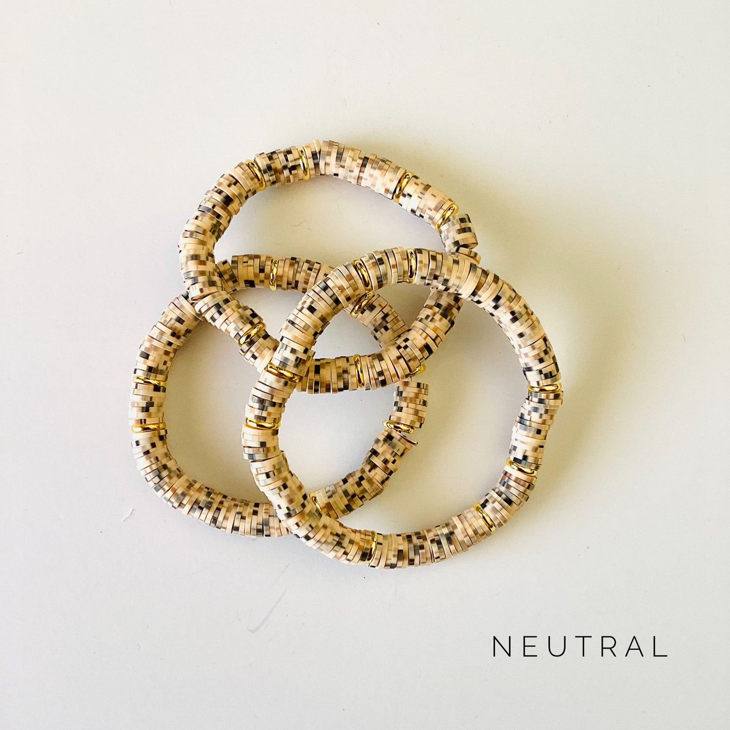 Neutral Heishi Stretch Bracelet {NO CHARM}