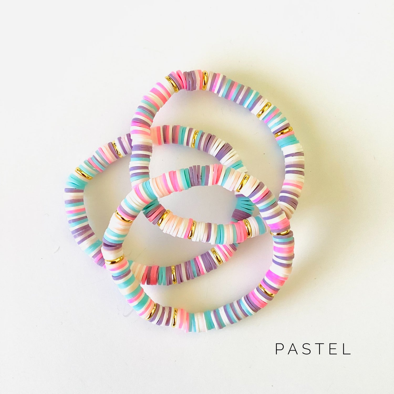 Pastel Heishi Stretch Bracelet {NO CHARM}