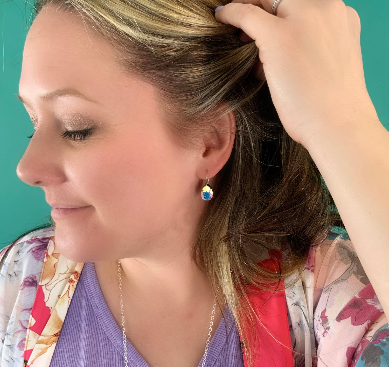 Small Teardrop Earrings in AB
