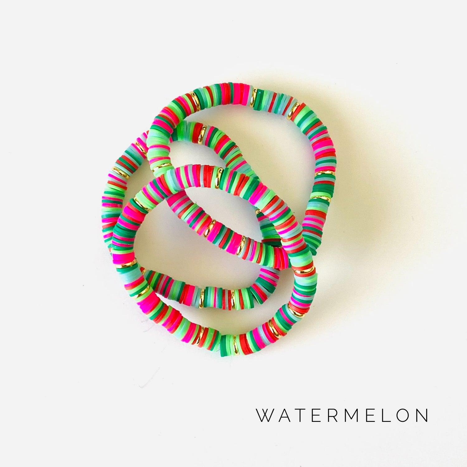 Watermelon Heishi Stretch Bracelet {NO CHARM}