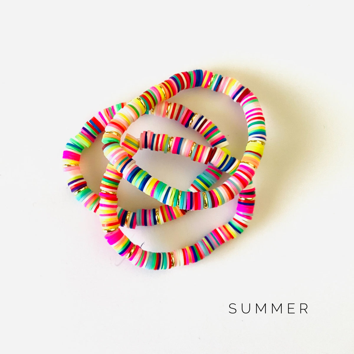 Summer Heishi Stretch Bracelet {NO CHARM} - KaraMarie