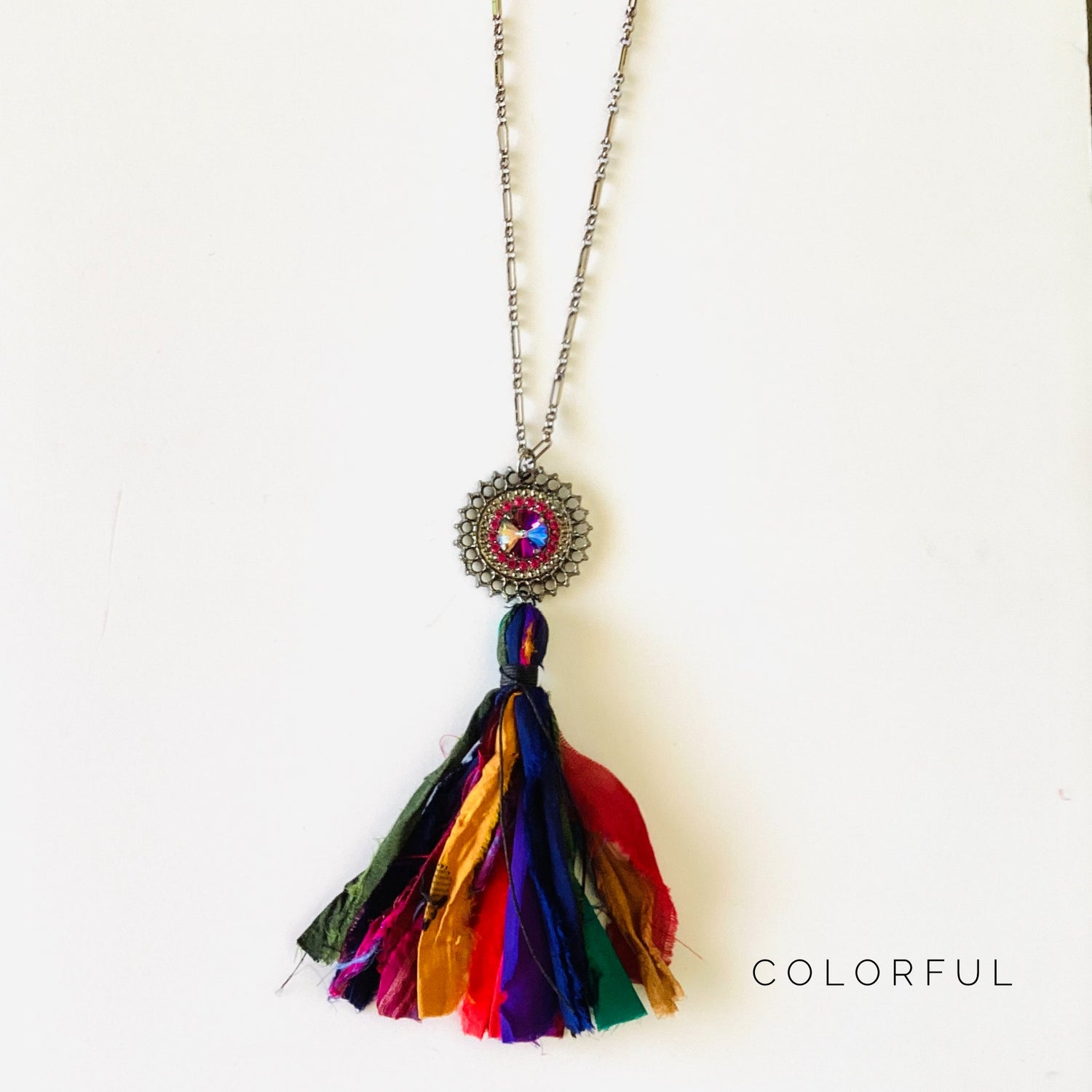 Dreamcatcher Silk Tassel Long Necklace {Multiple Colors!}