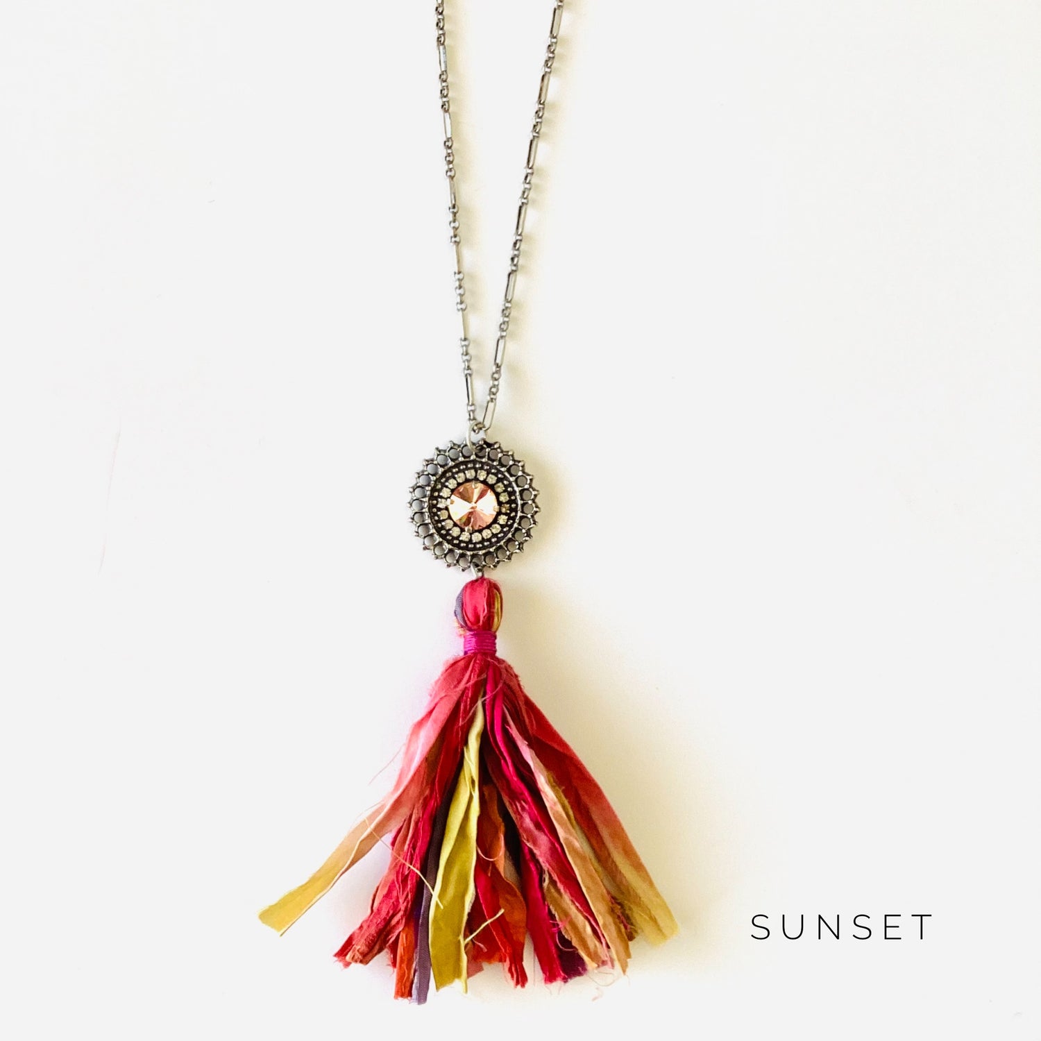 Dreamcatcher Silk Tassel Long Necklace {Multiple Colors!}
