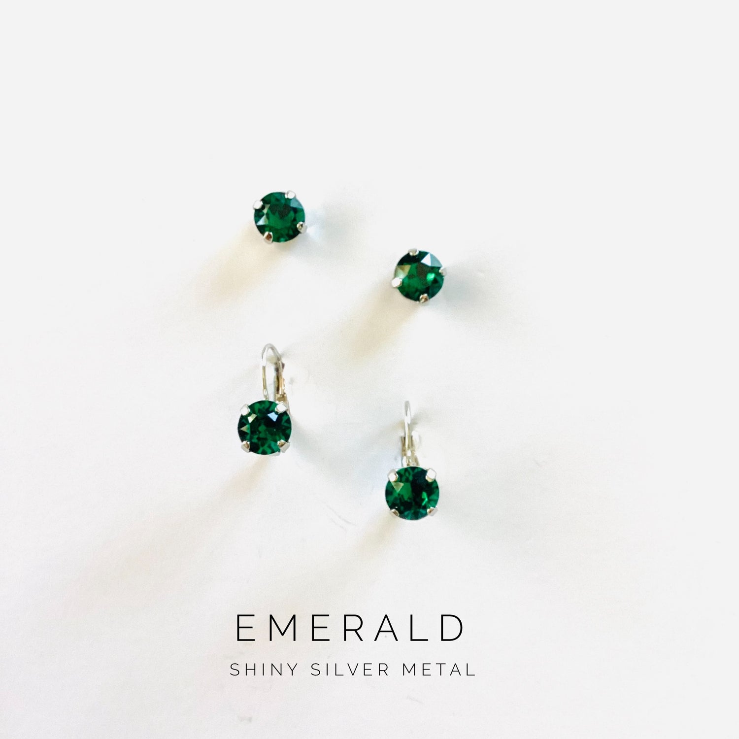 8mm Drop OR Post in Emerald