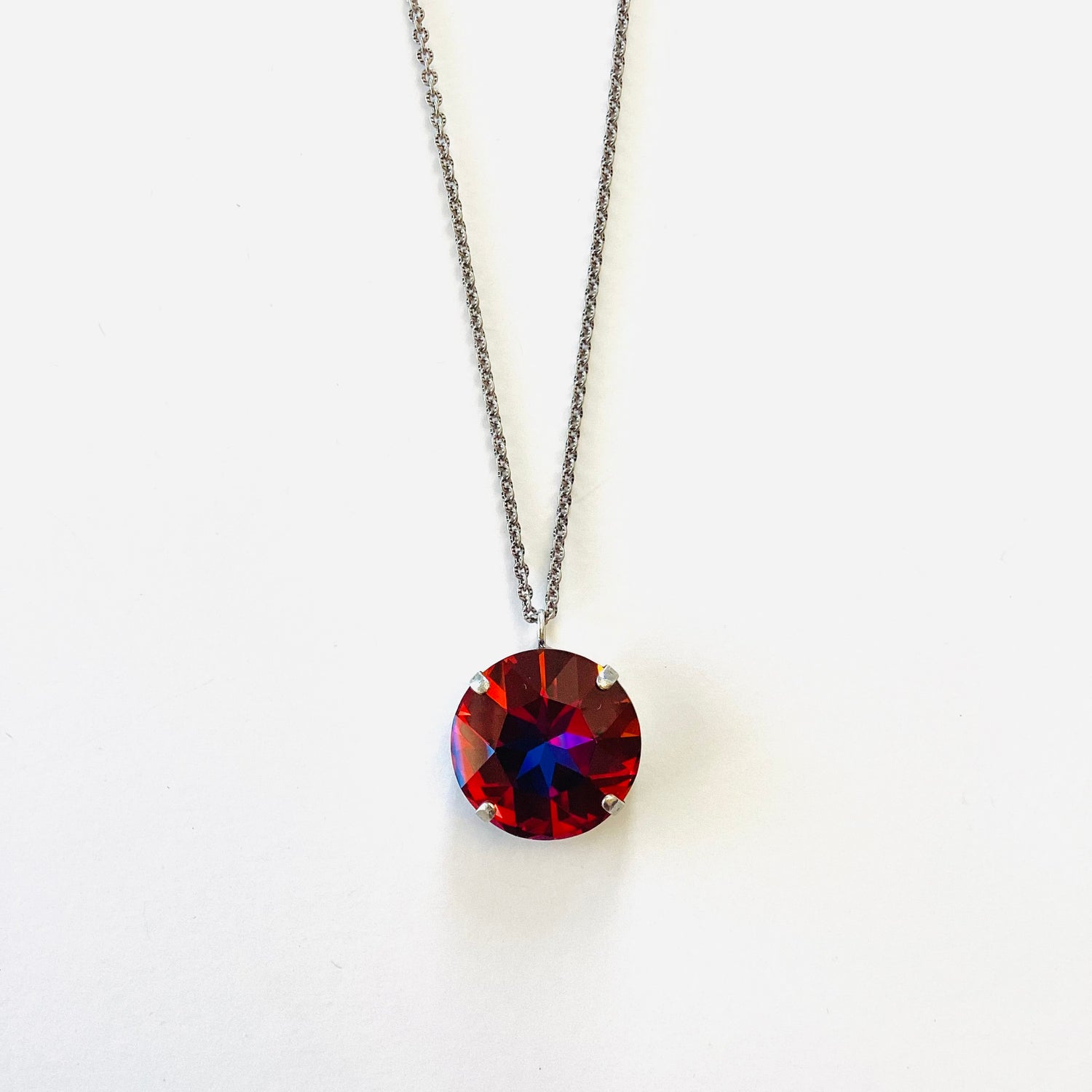Large Stone Pendant Necklace in Volcano