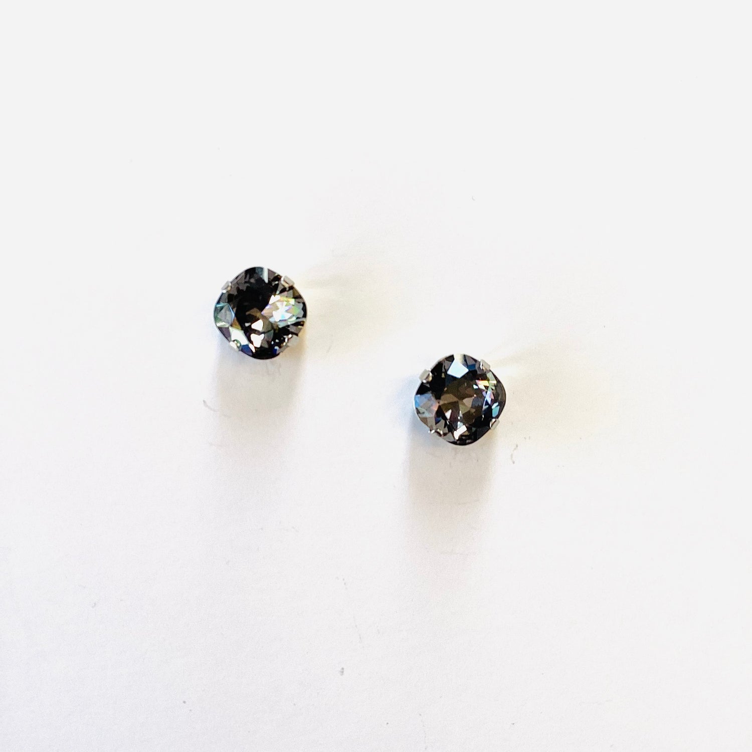 12mm Square Cushion Stud Earrings in Desire