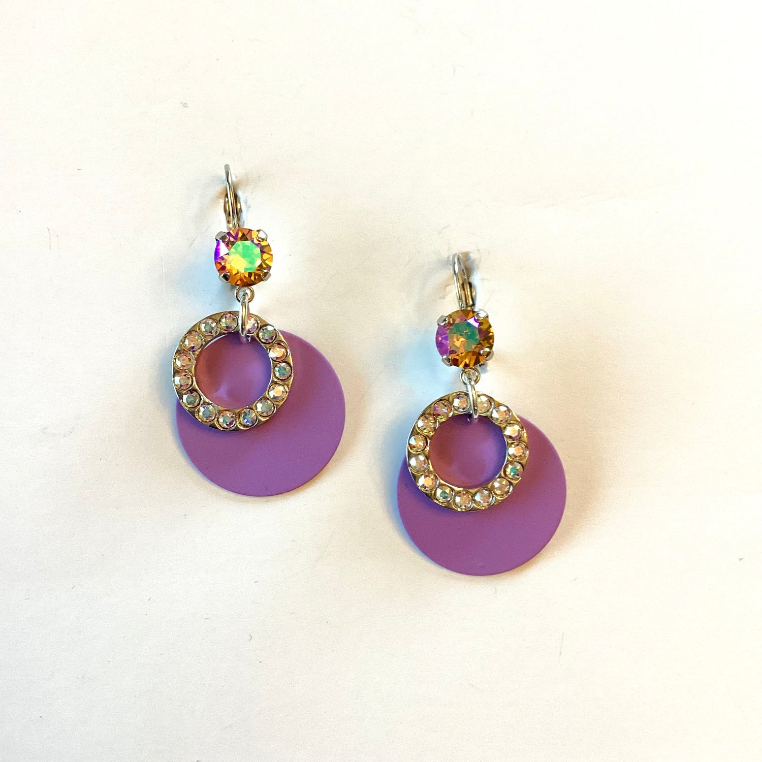 Sunflower + Lavender Fields Drop Earring