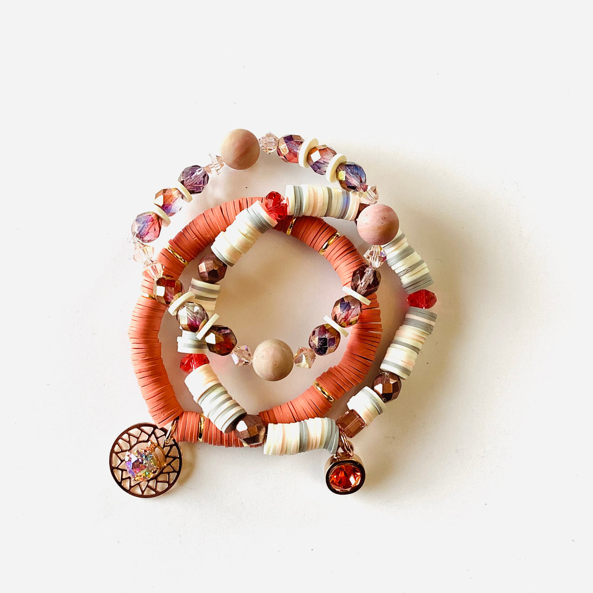 One of a Kind Heishi Stretch Bracelet Set 