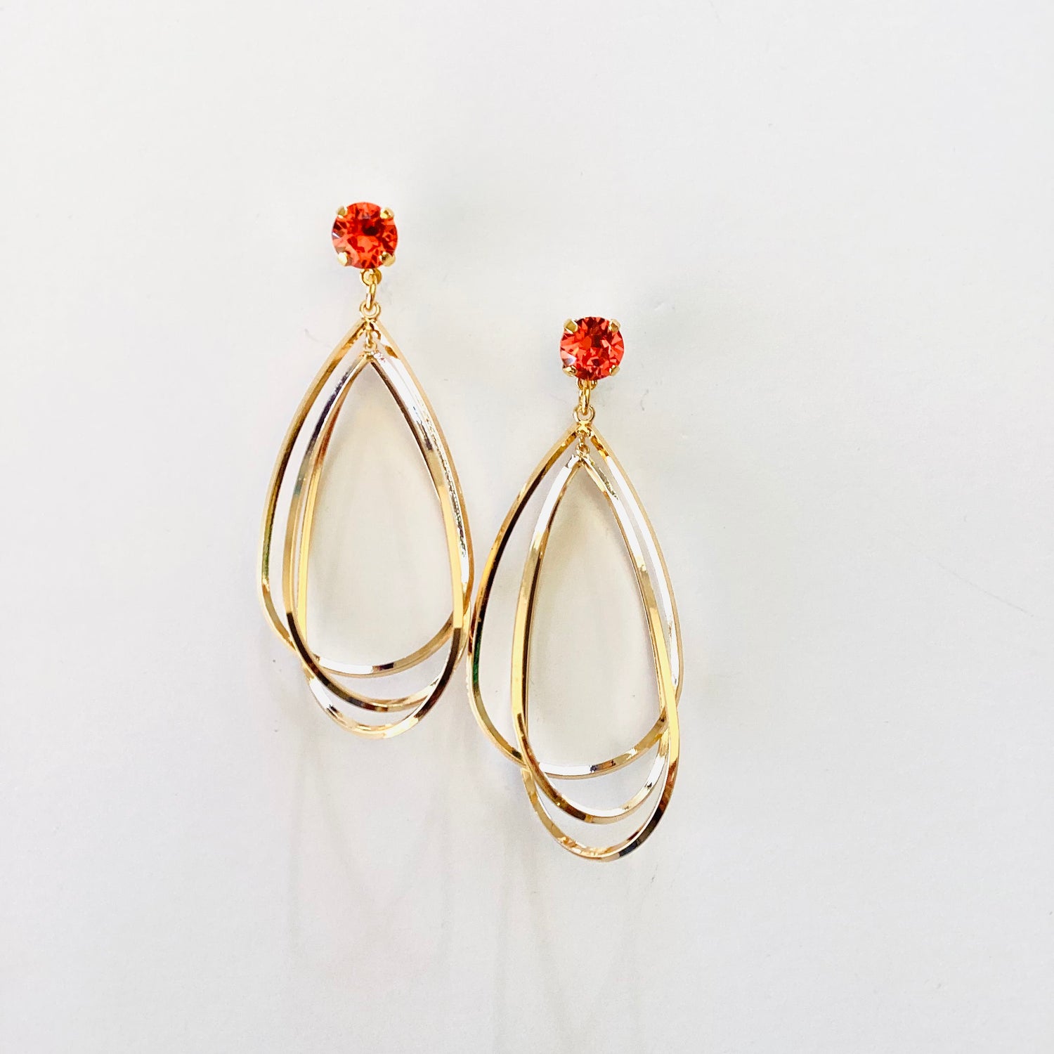 Golden Twist Earrings in Indian Pink