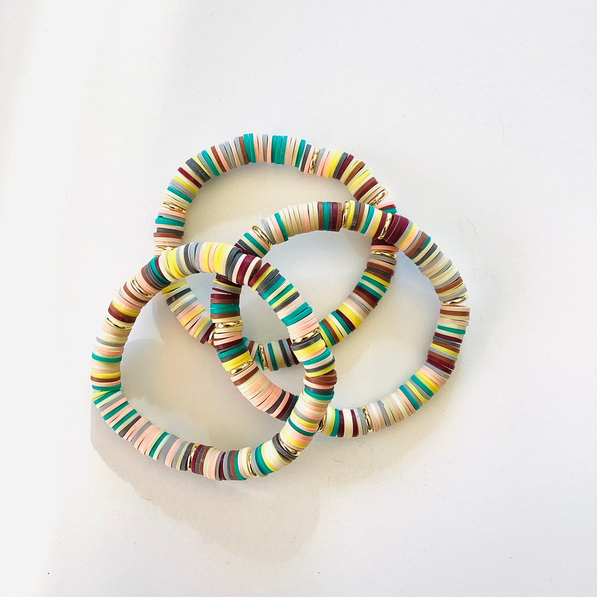 Fall Colors Heishi Stretch Bracelet {NO CHARM} - KaraMarie