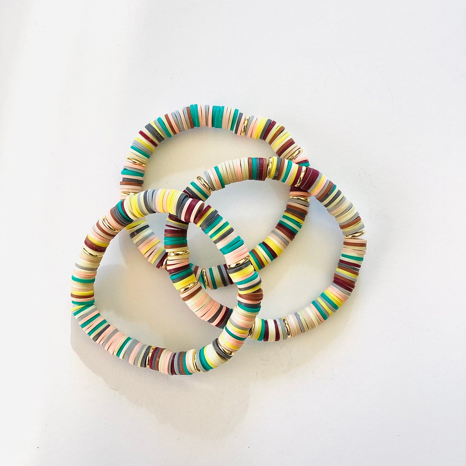 Fall Colors Heishi Stretch Bracelet {NO CHARM} - KaraMarie