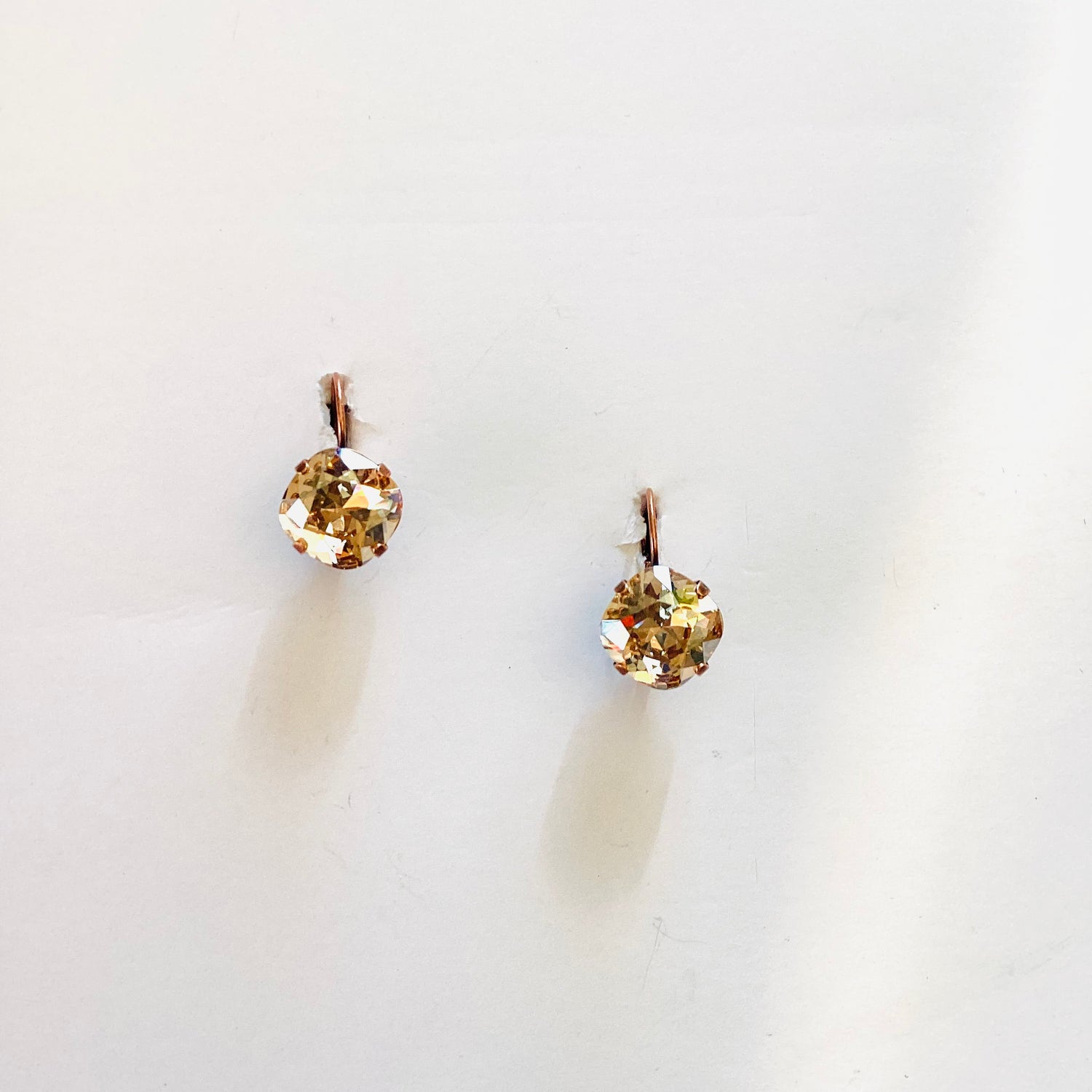 12mm Square Cushion Drop Earring in Golden Shadow