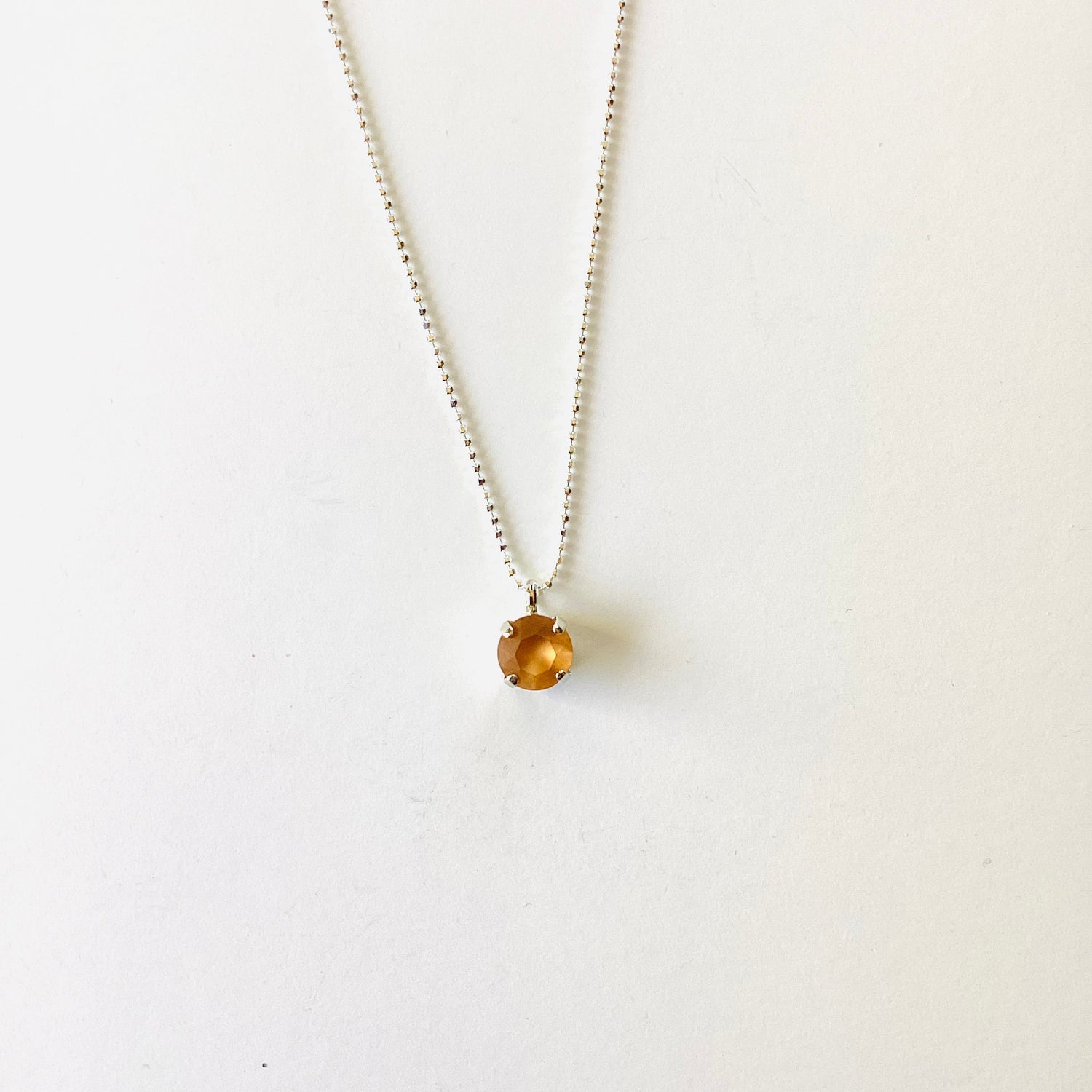 Simple Pendant Necklace in Light Colorado Topaz Matte