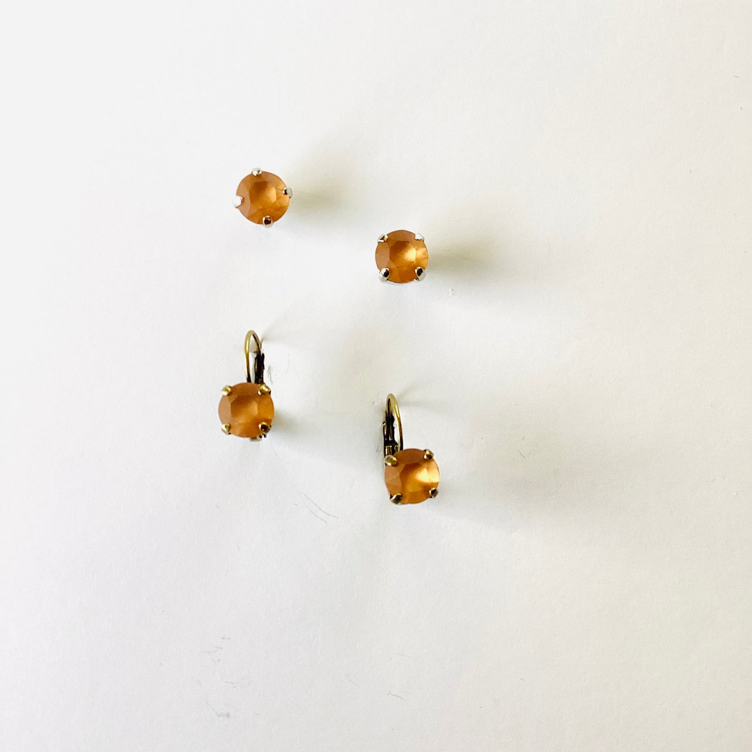 8mm Drop OR Post in Light Smoked Topaz Matte