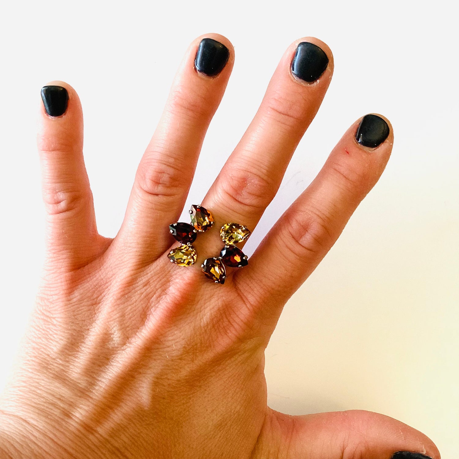 Pear Waterfall Ring in Fall Hues - KaraMarie