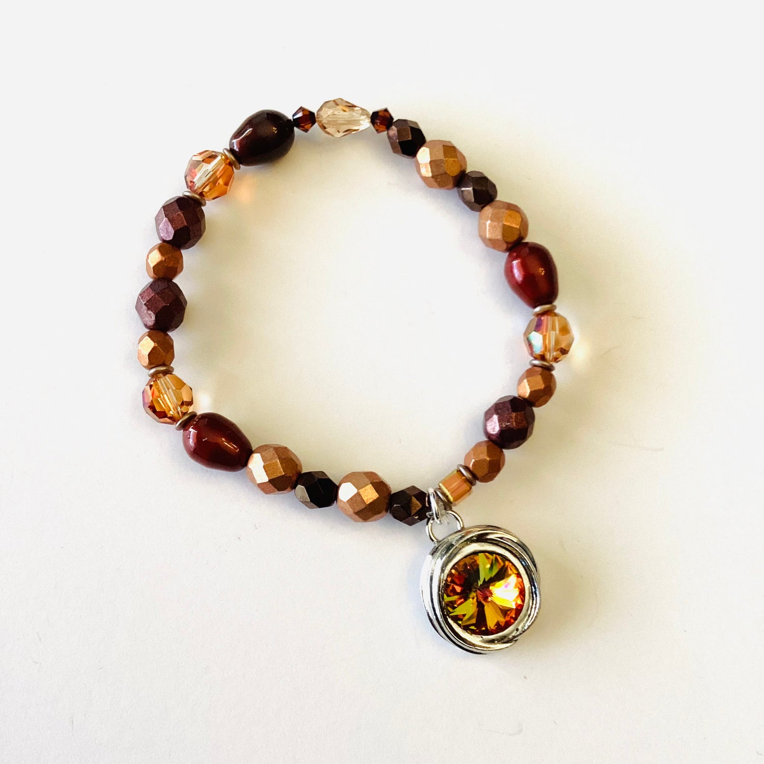 Charm Stretch Bracelet in Fall Hues