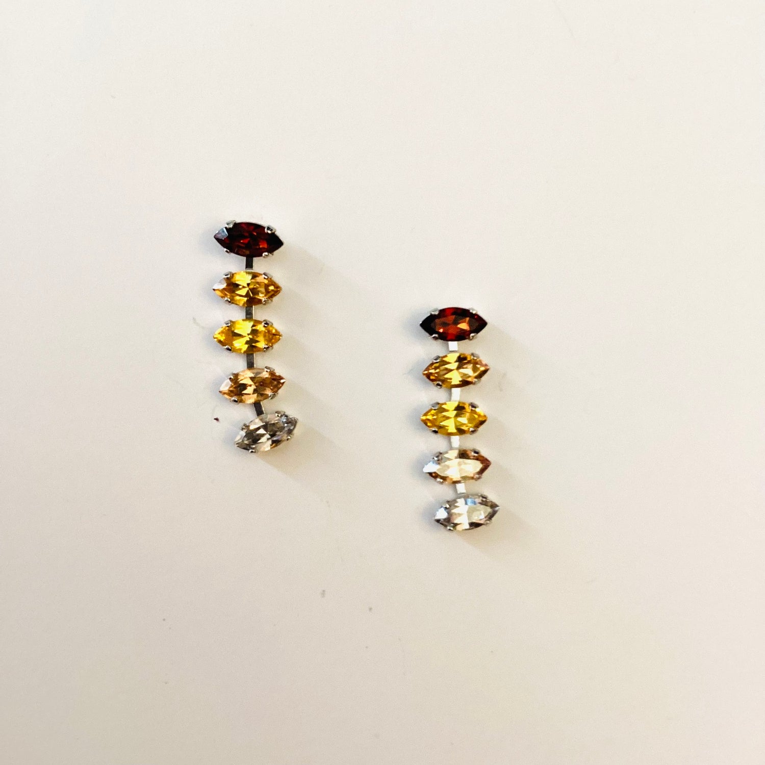 Navette Waterfall Earrings in Fall Hues