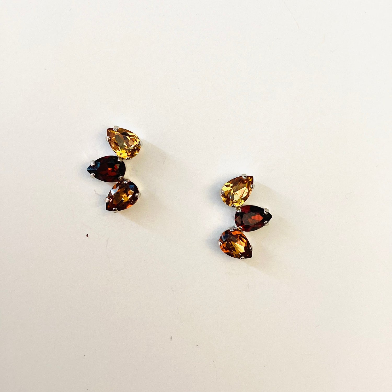 Pear Waterfall Earrings in Fall Hues