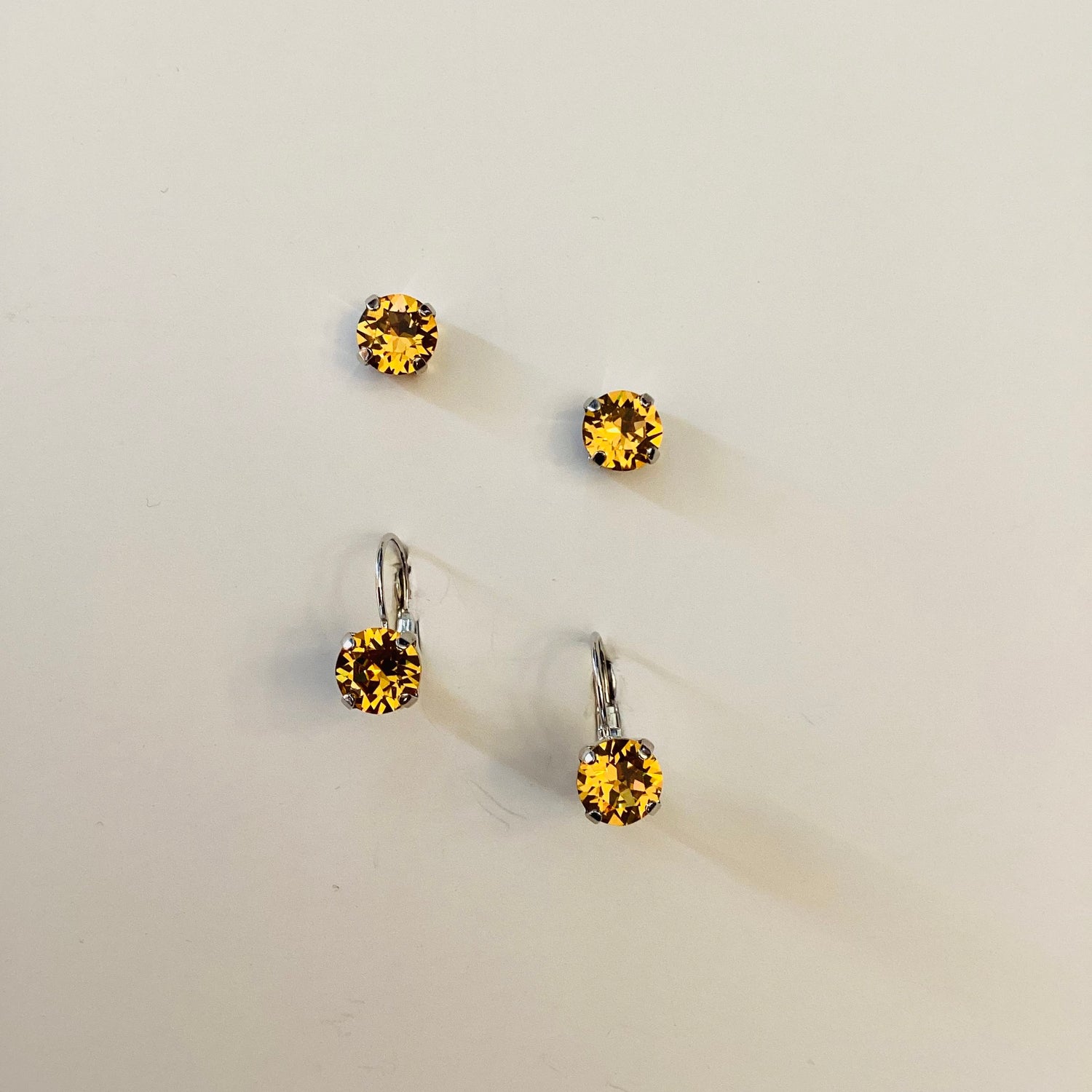 8mm Drop OR Post in Golden Topaz