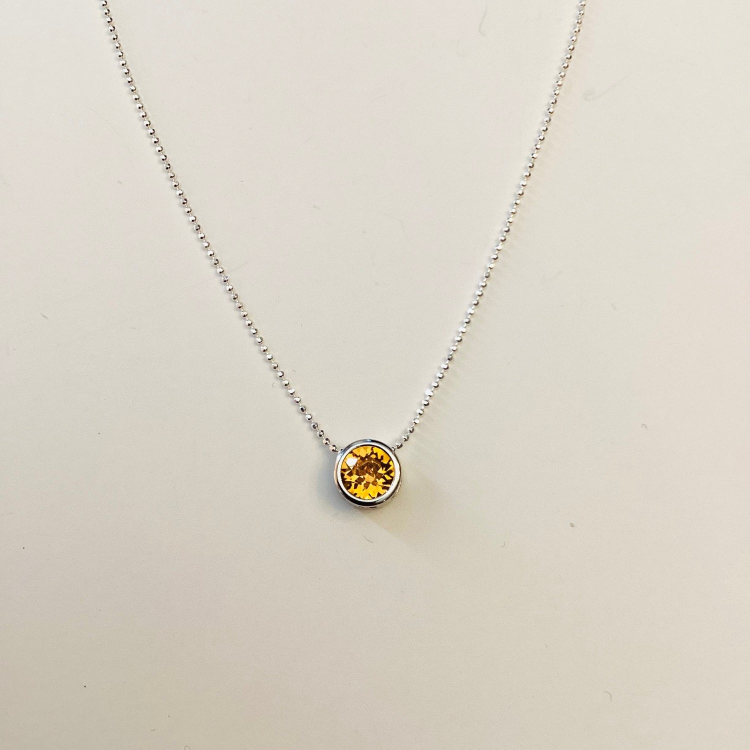 Simple Pendant Slide Necklace in Golden Topaz