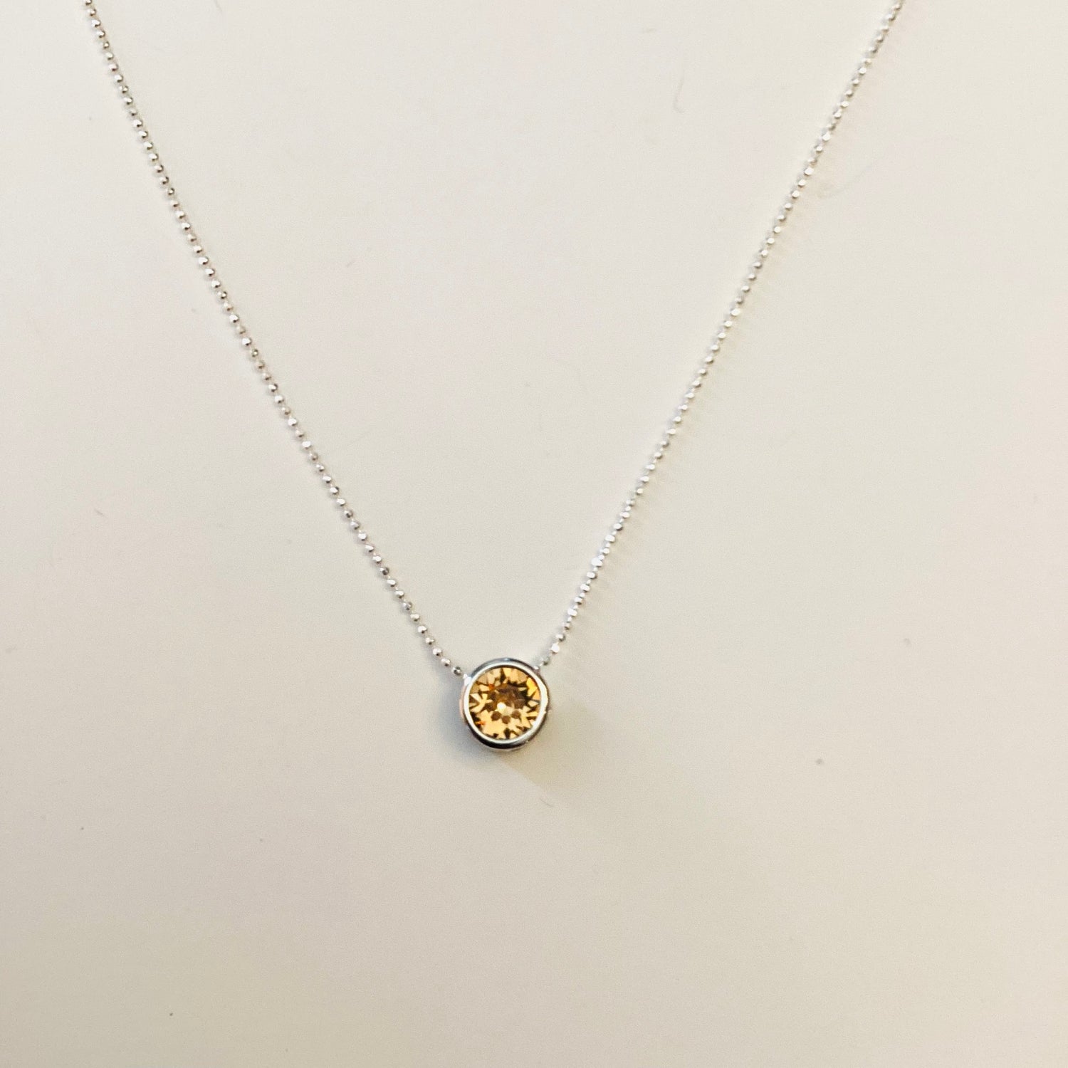 Simple Pendant Slide Necklace in Light Colorado Topaz