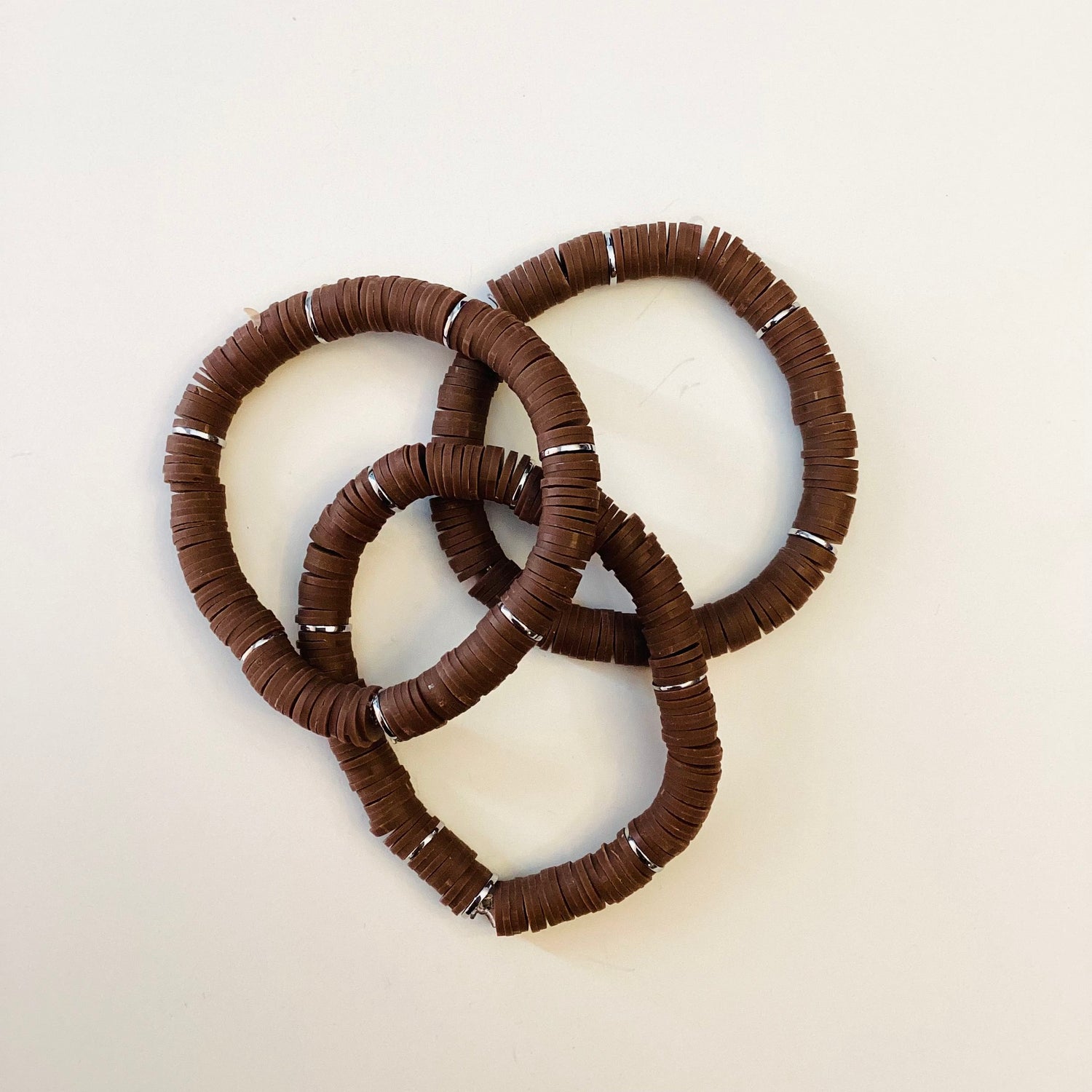 Heishi Stretch Bracelet {NO CHARM} -  Mocha