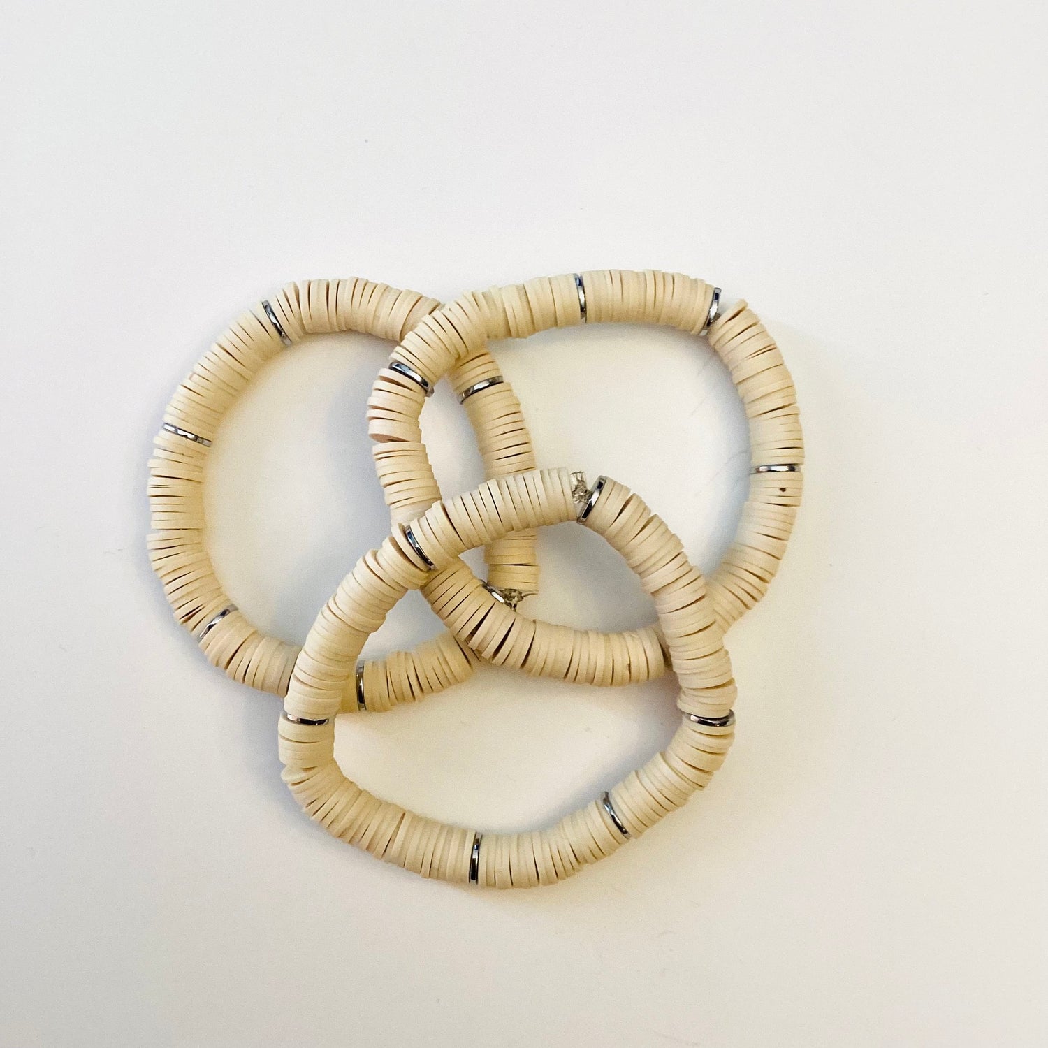 Heishi Stretch Bracelet {NO CHARM} - Linen