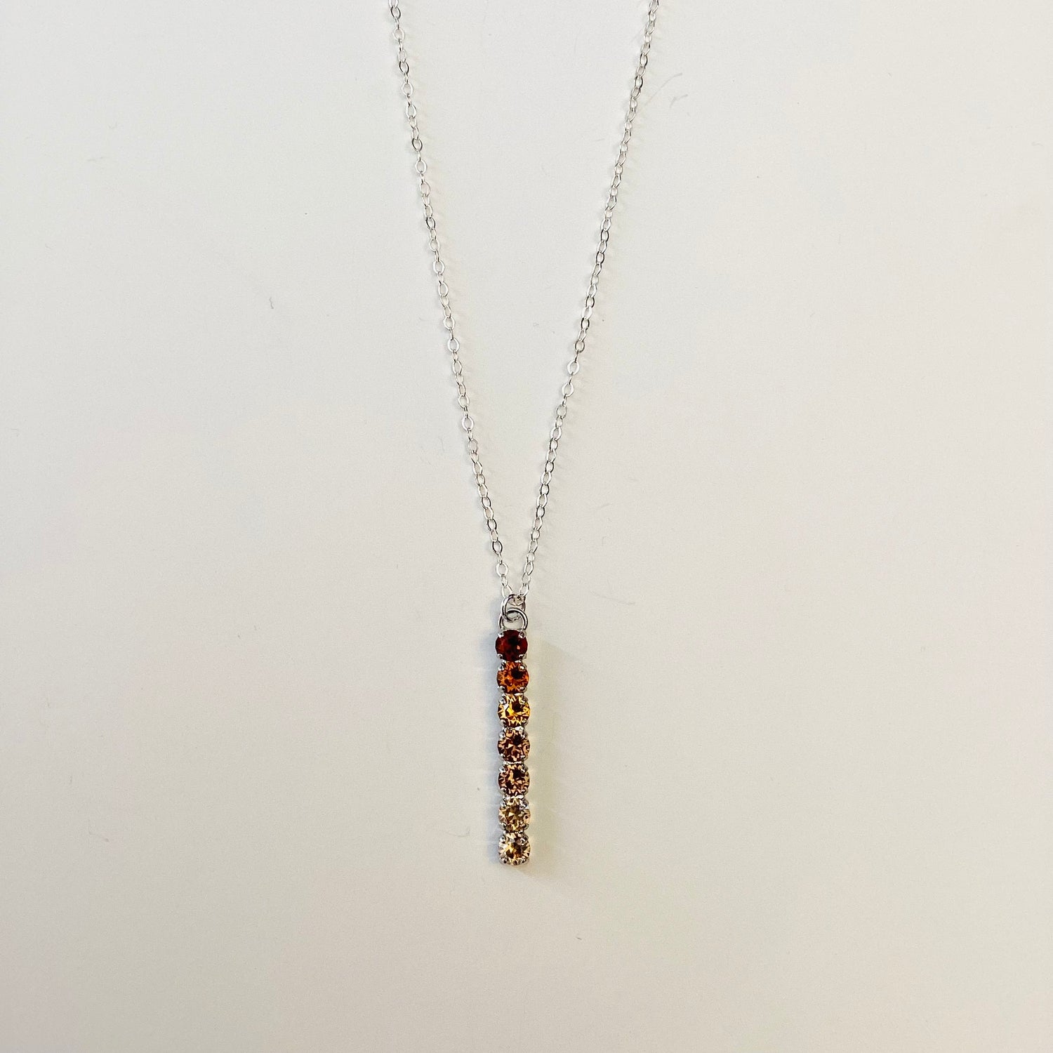 Mini Polka Dot Vertical Necklace in Fall Hues