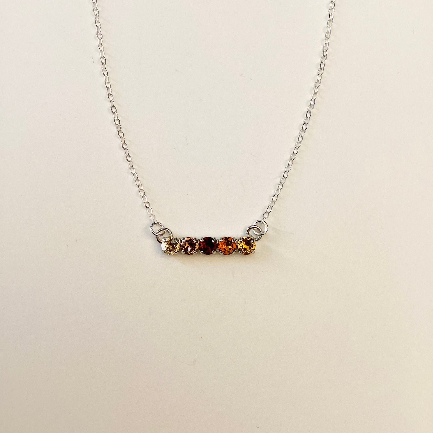 Mini Polka Dot Bar Necklace in Fall Hues