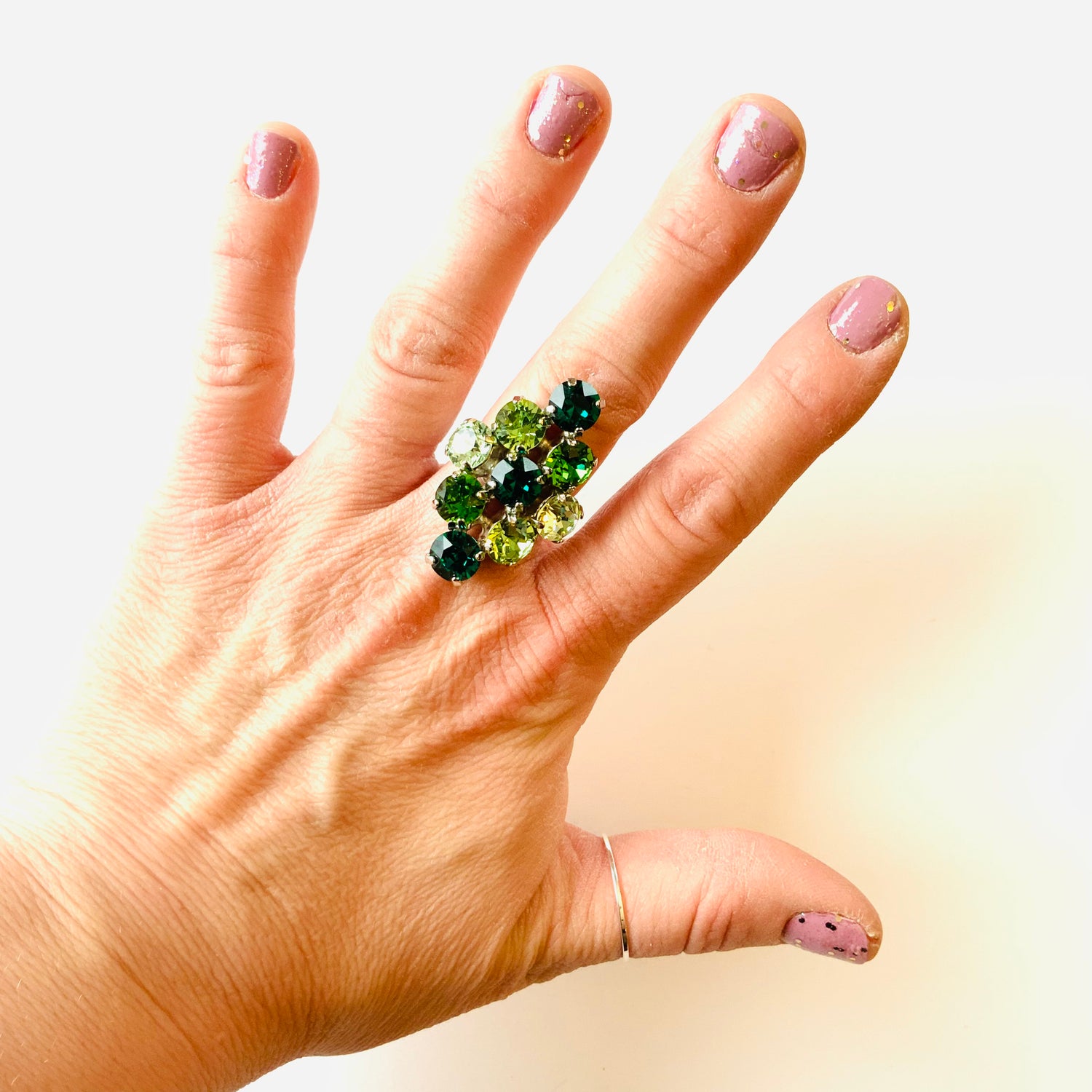 Polka Dot Ring in Green Hues