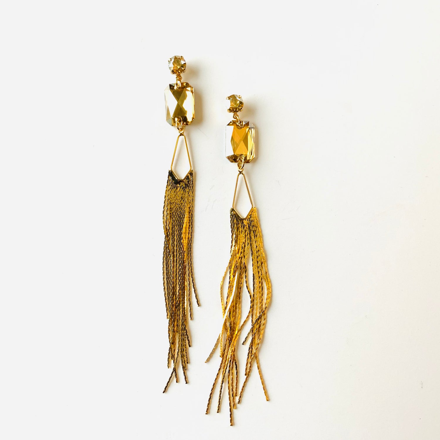 Golden Fringe Earrings in Golden Shadow