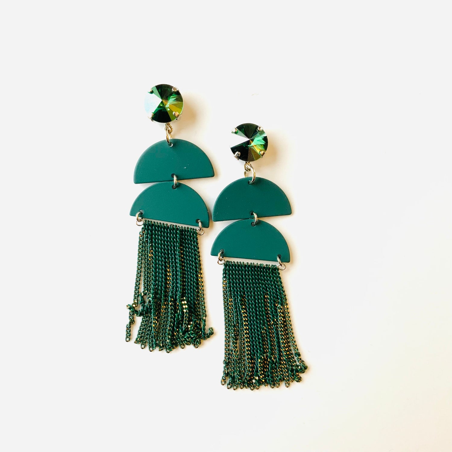 Keeping it Retro Earrings in Green - KaraMarie