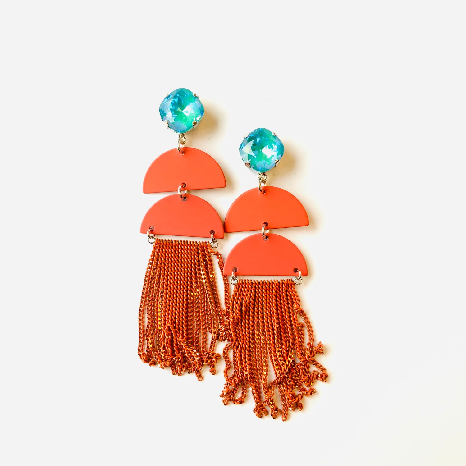 Keeping it Retro Earrings in Orange