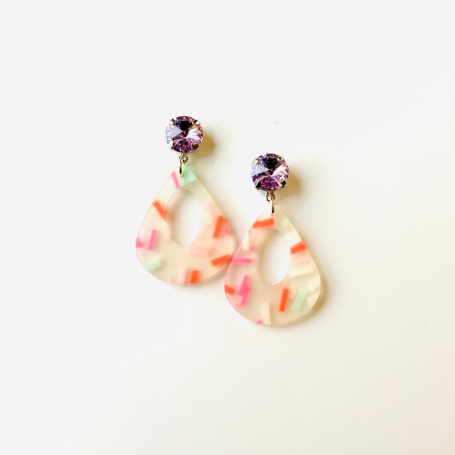Teardrop Confetti Drop Earrings