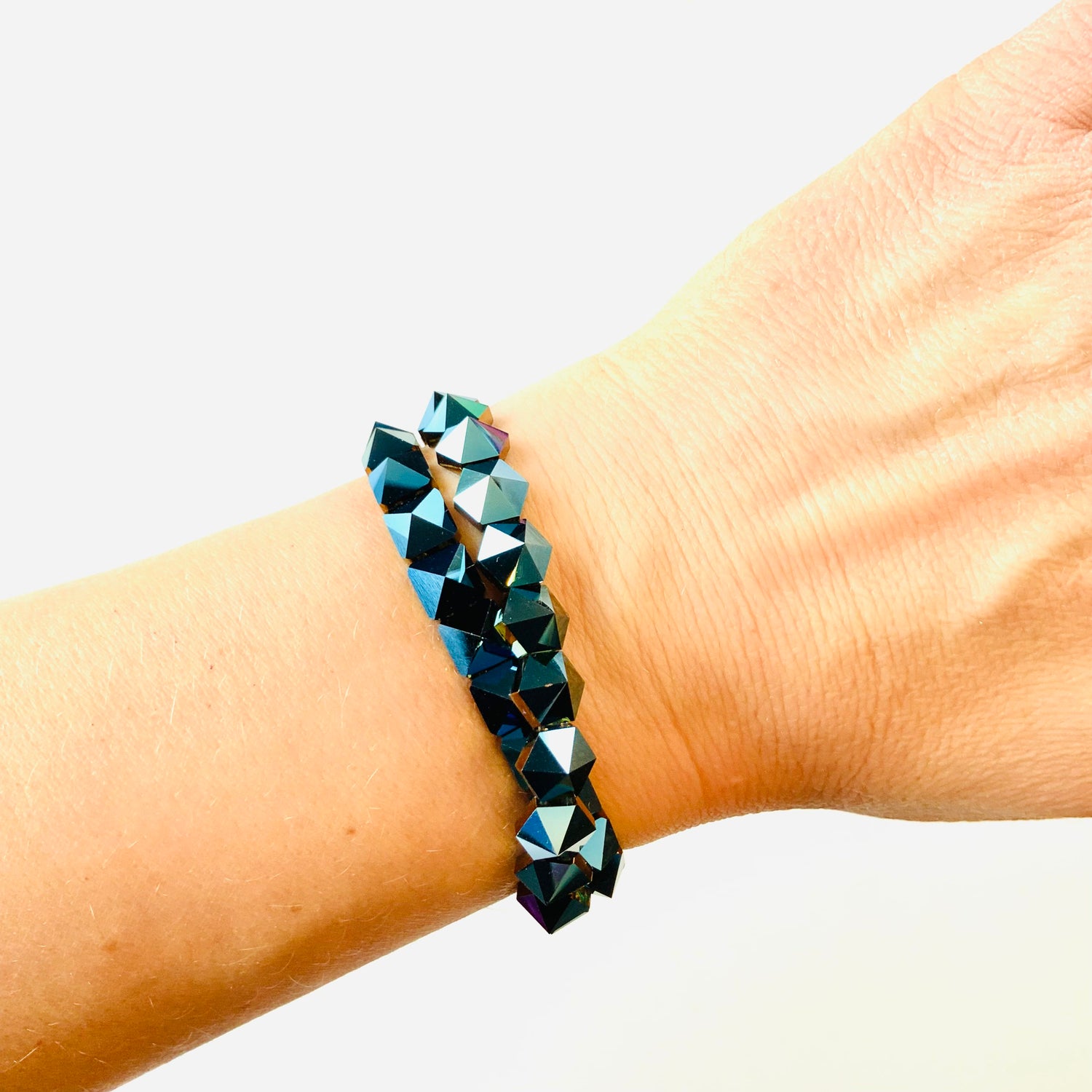 Blue Spike Stretch Bracelet (2 Set) - KaraMarie