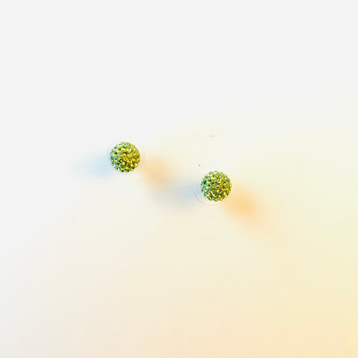8mm Pave Ball Post Earring in Peridot - KaraMarie