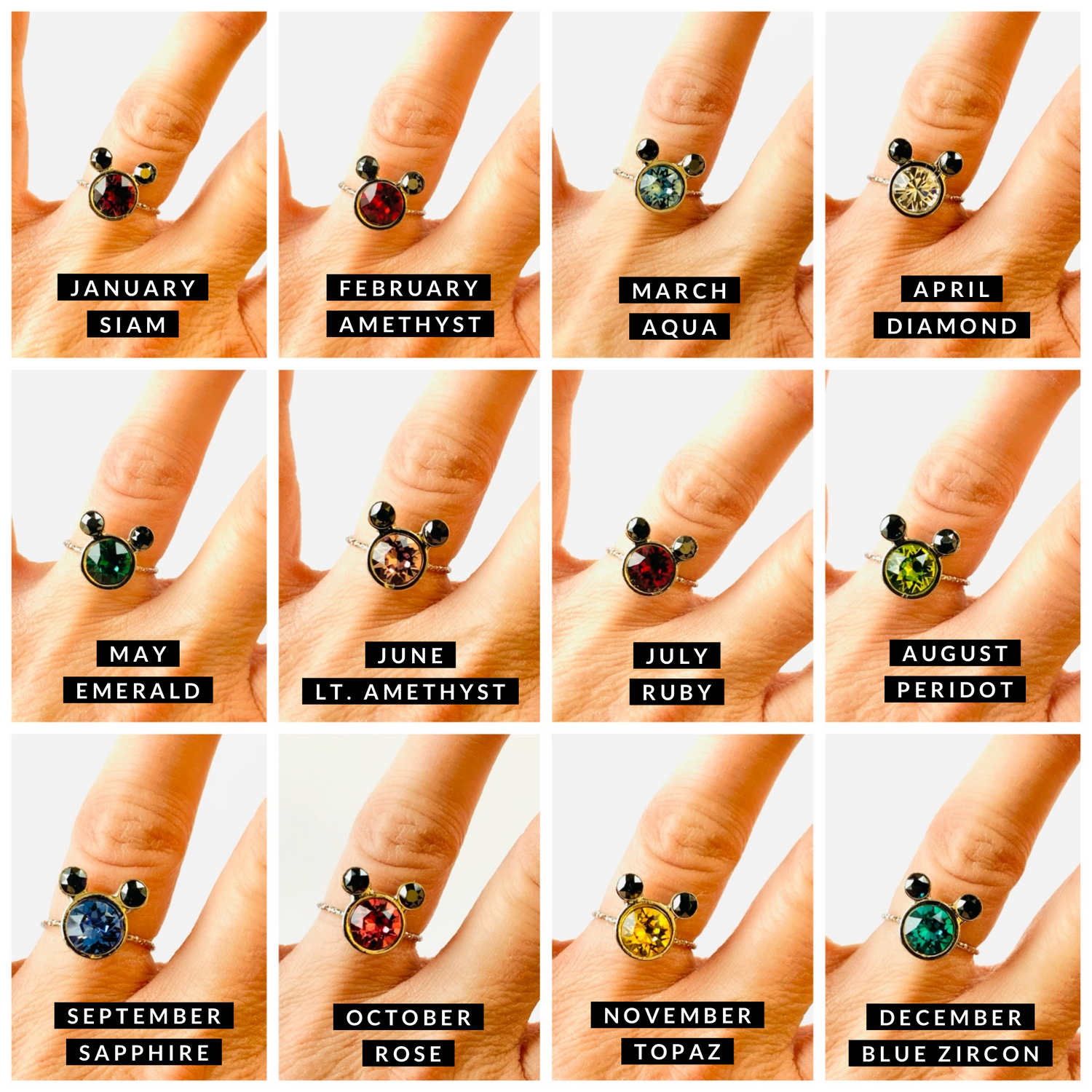 Birthstone Mouse Ring