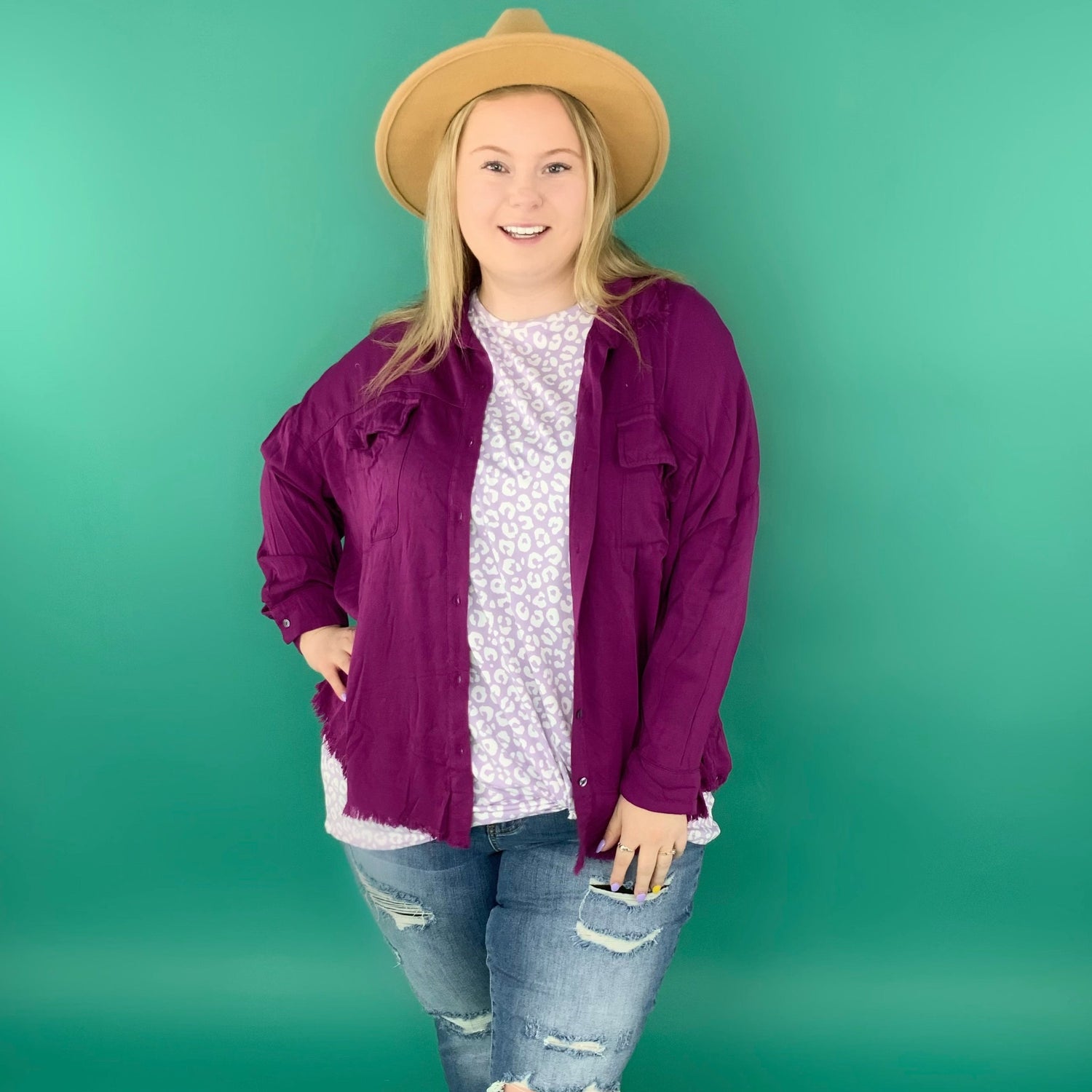 Love Me Truly Long Sleeve Top in Plum