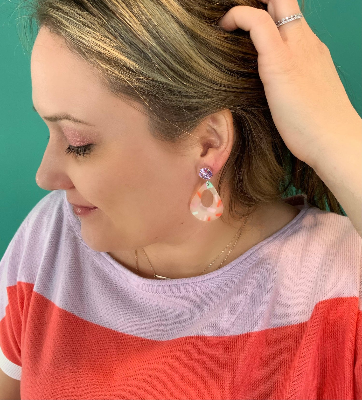 Teardrop Confetti Drop Earrings
