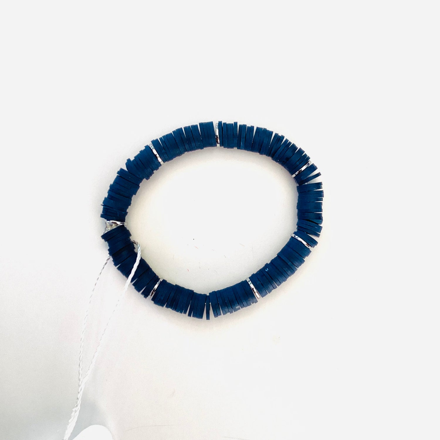 Heishi Stretch Bracelet {NO CHARM} - Navy