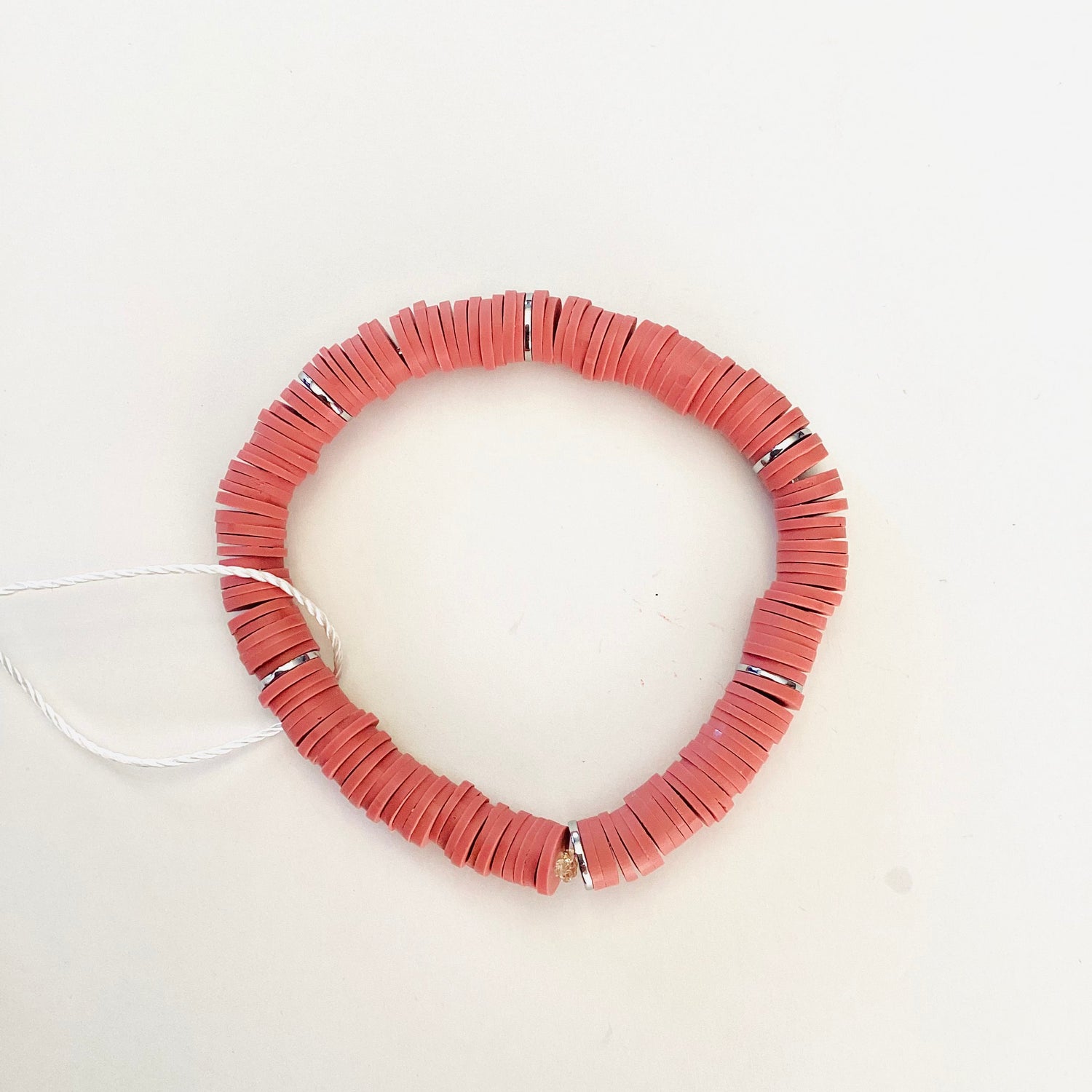 Heishi Stretch Bracelet {NO CHARM} - Mauve