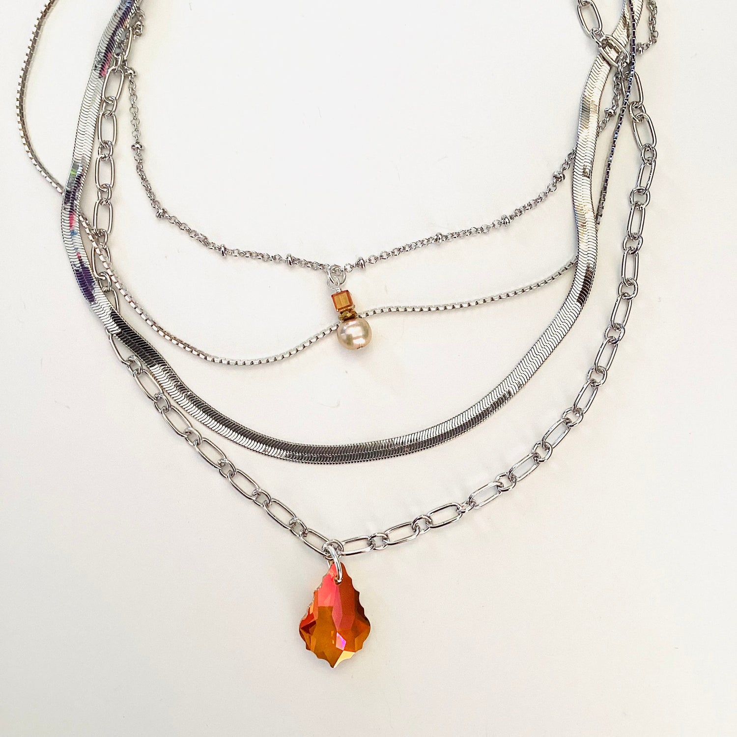 Baroque Multiple Strand Necklace in Mahogany