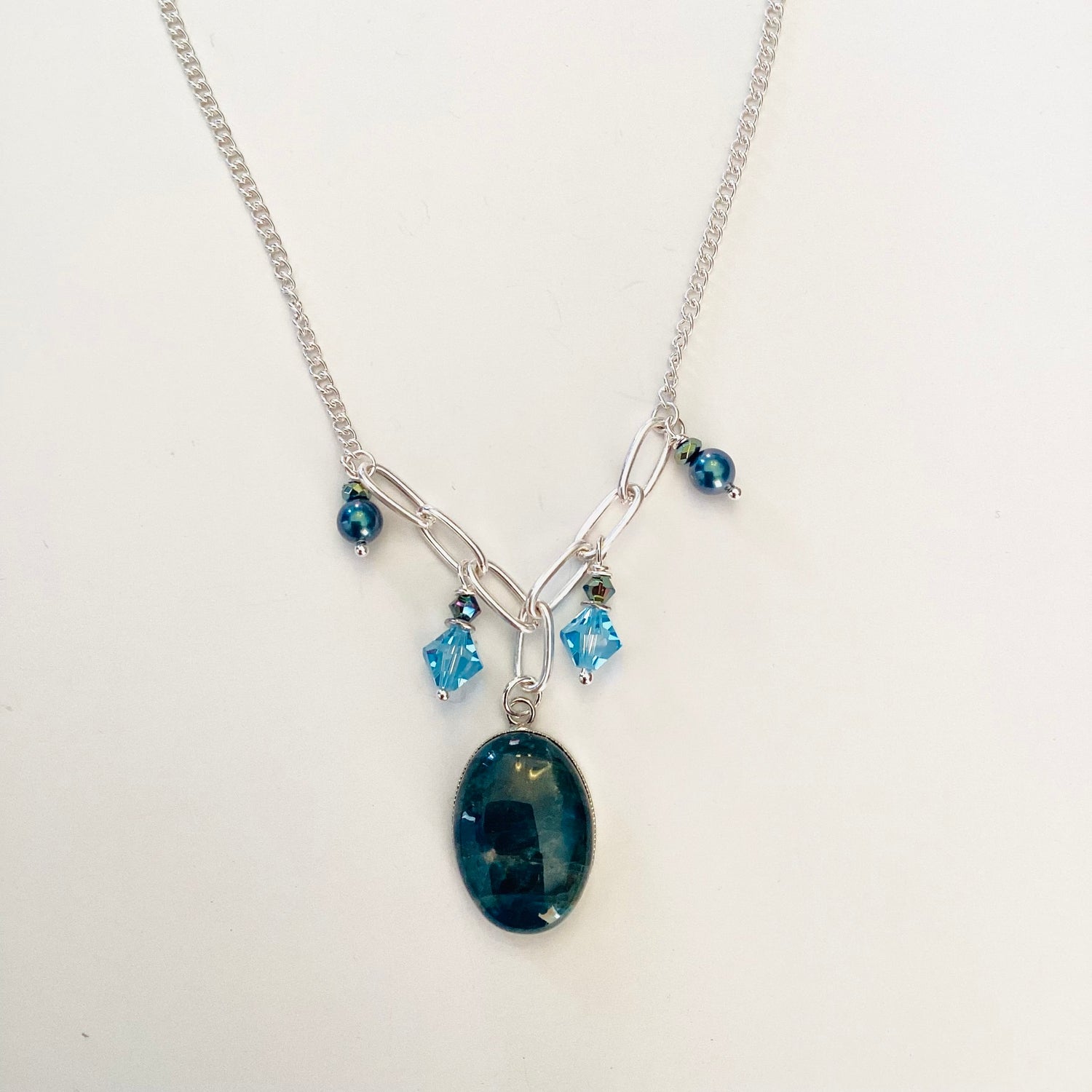 Blue Apatite Oval Necklace