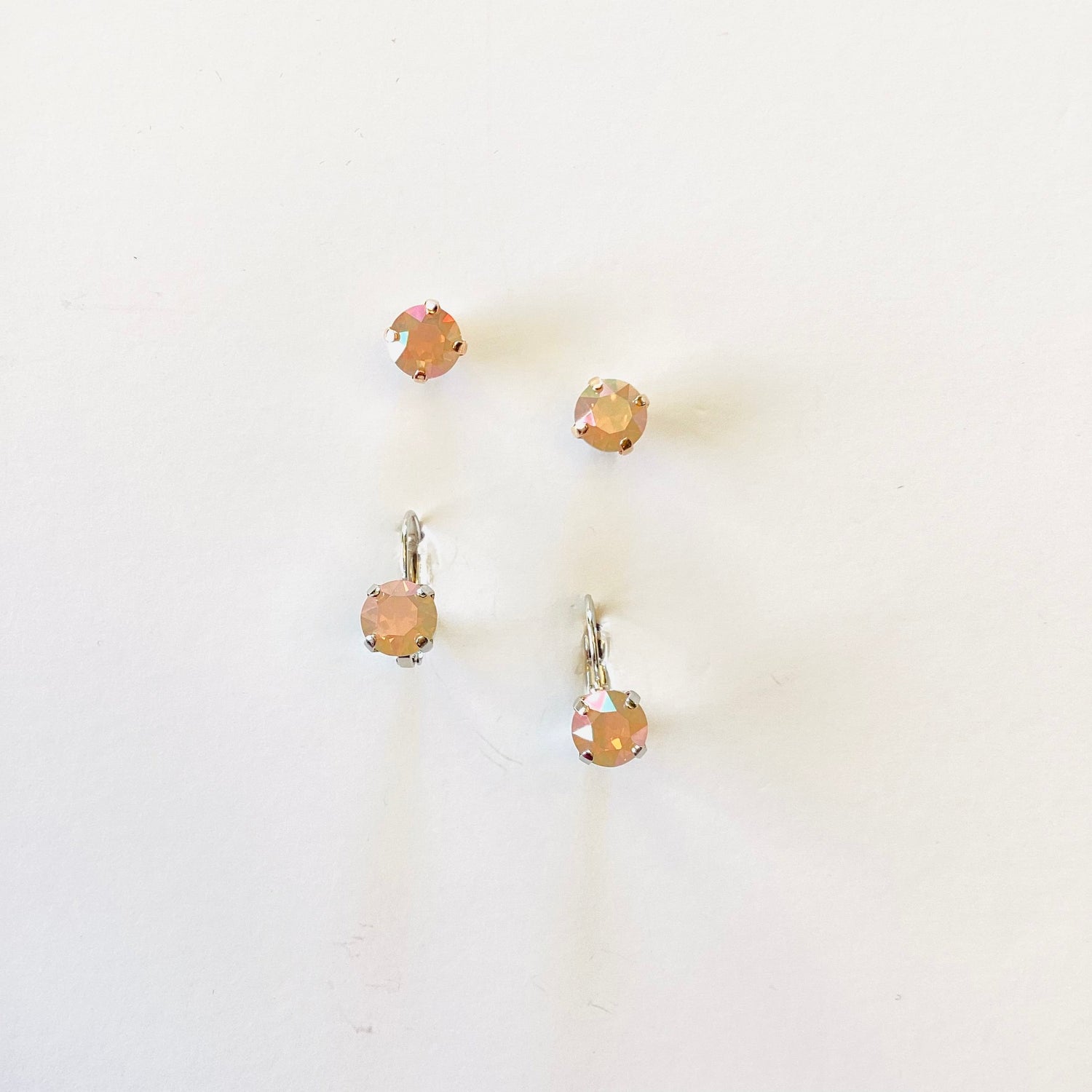 8mm Drop OR Post in Rose Water Opal