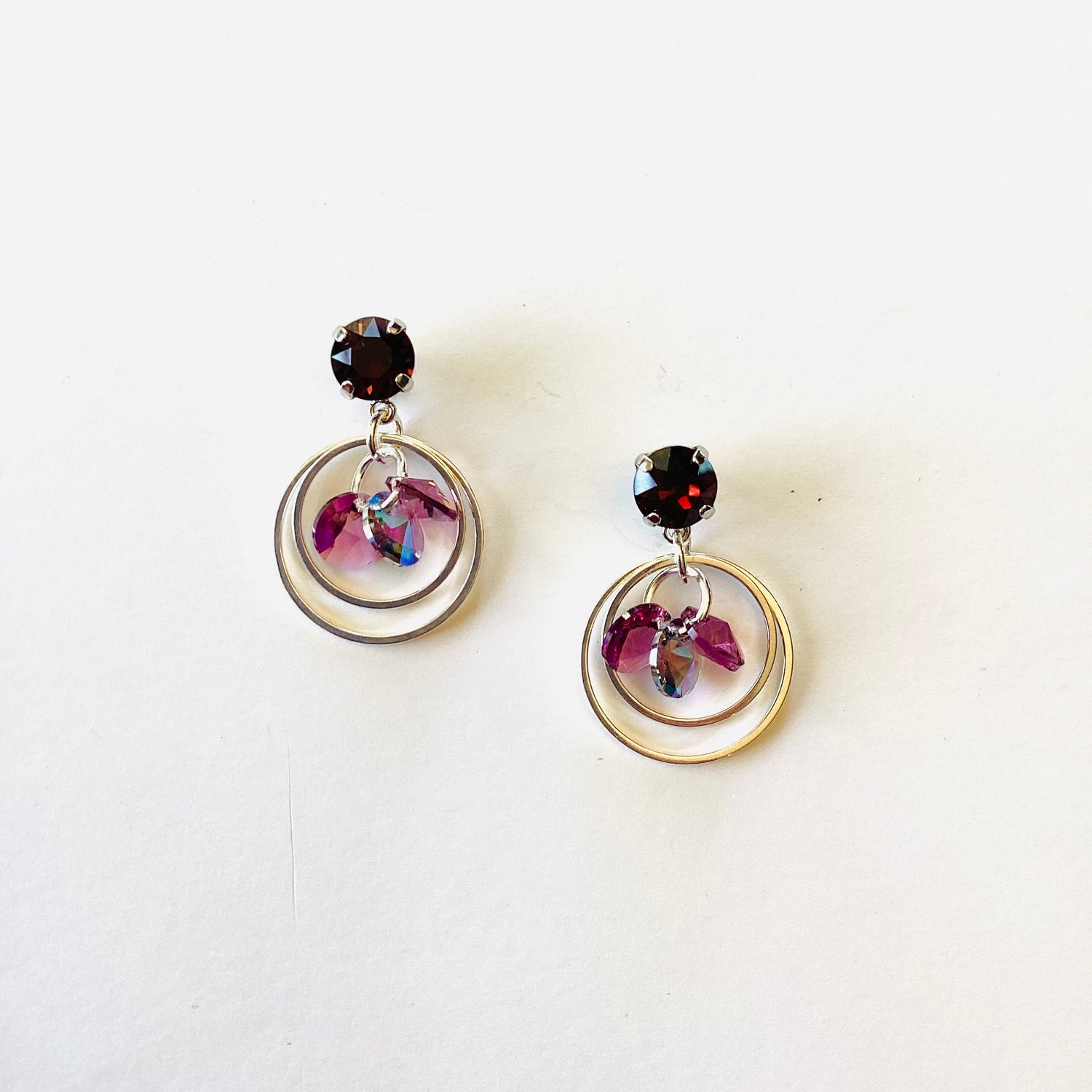 The Whitney Earring in Amethyst Volcano