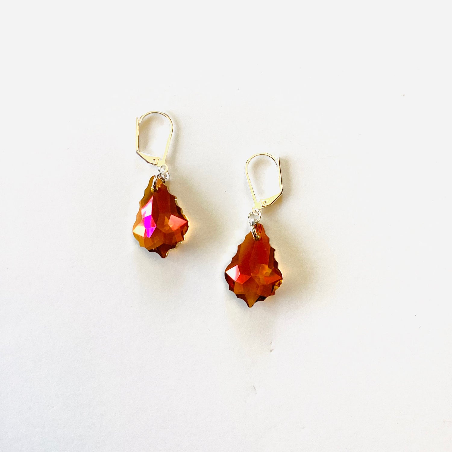 Large Baroque Drop Earrings in Mahogany