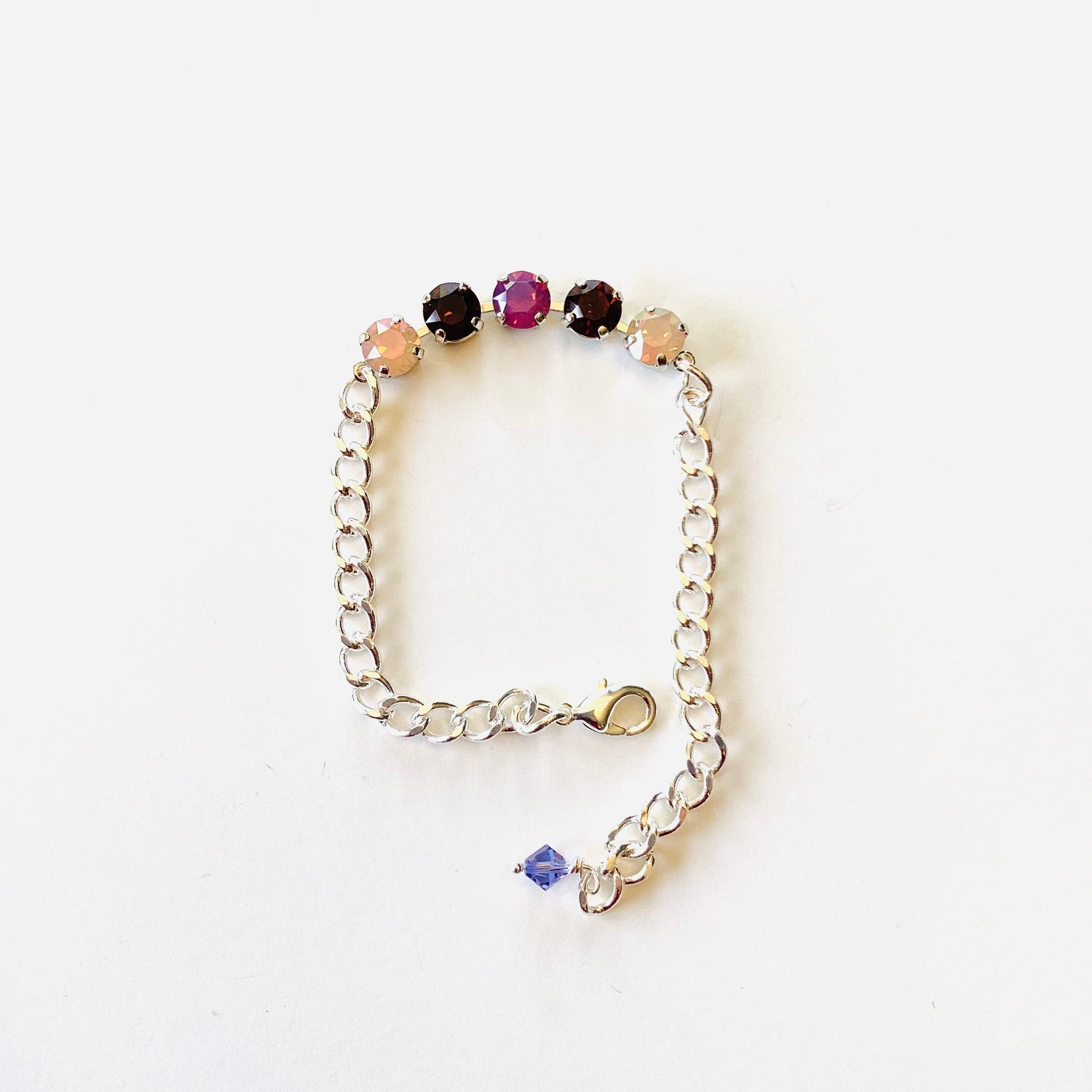 Partial Diamonds Bracelet in Amethyst Volcano/Rose Water Opal