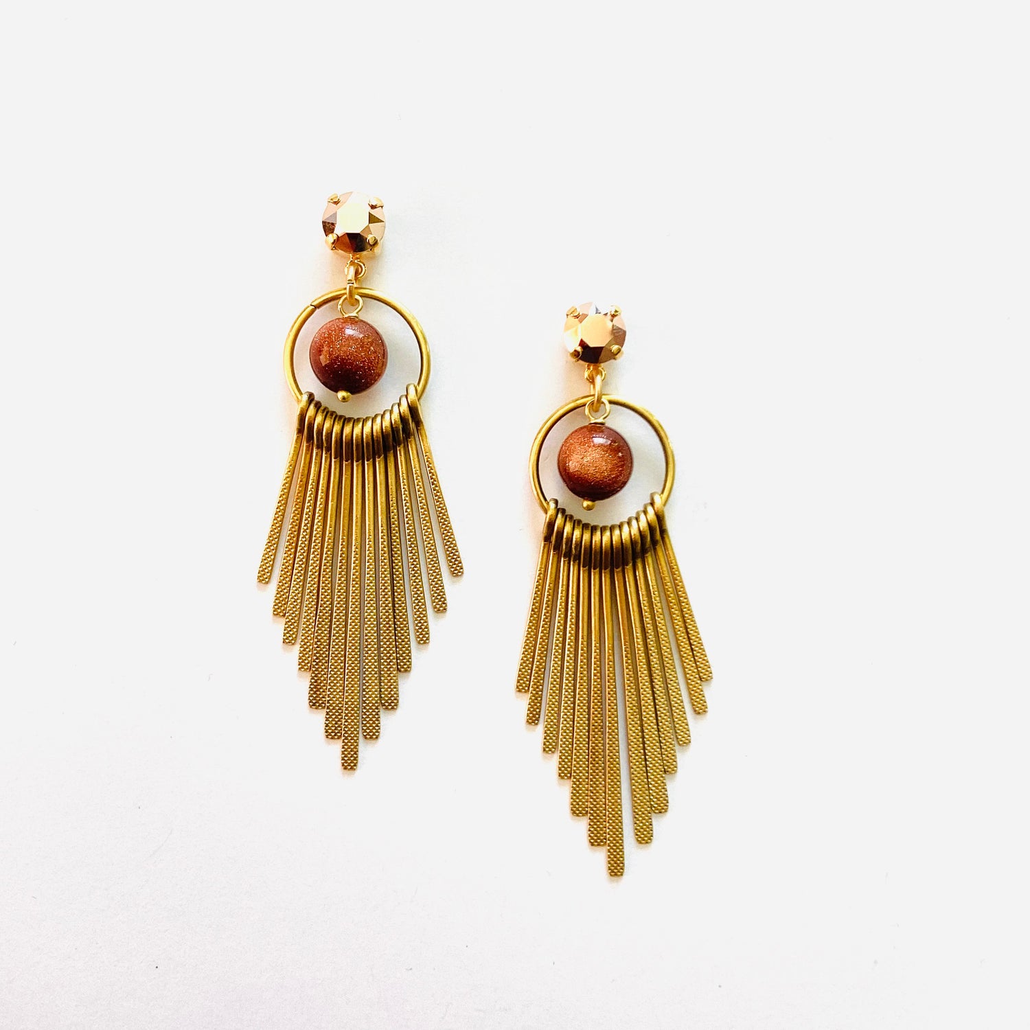 Tigers Eye Fringe Earring