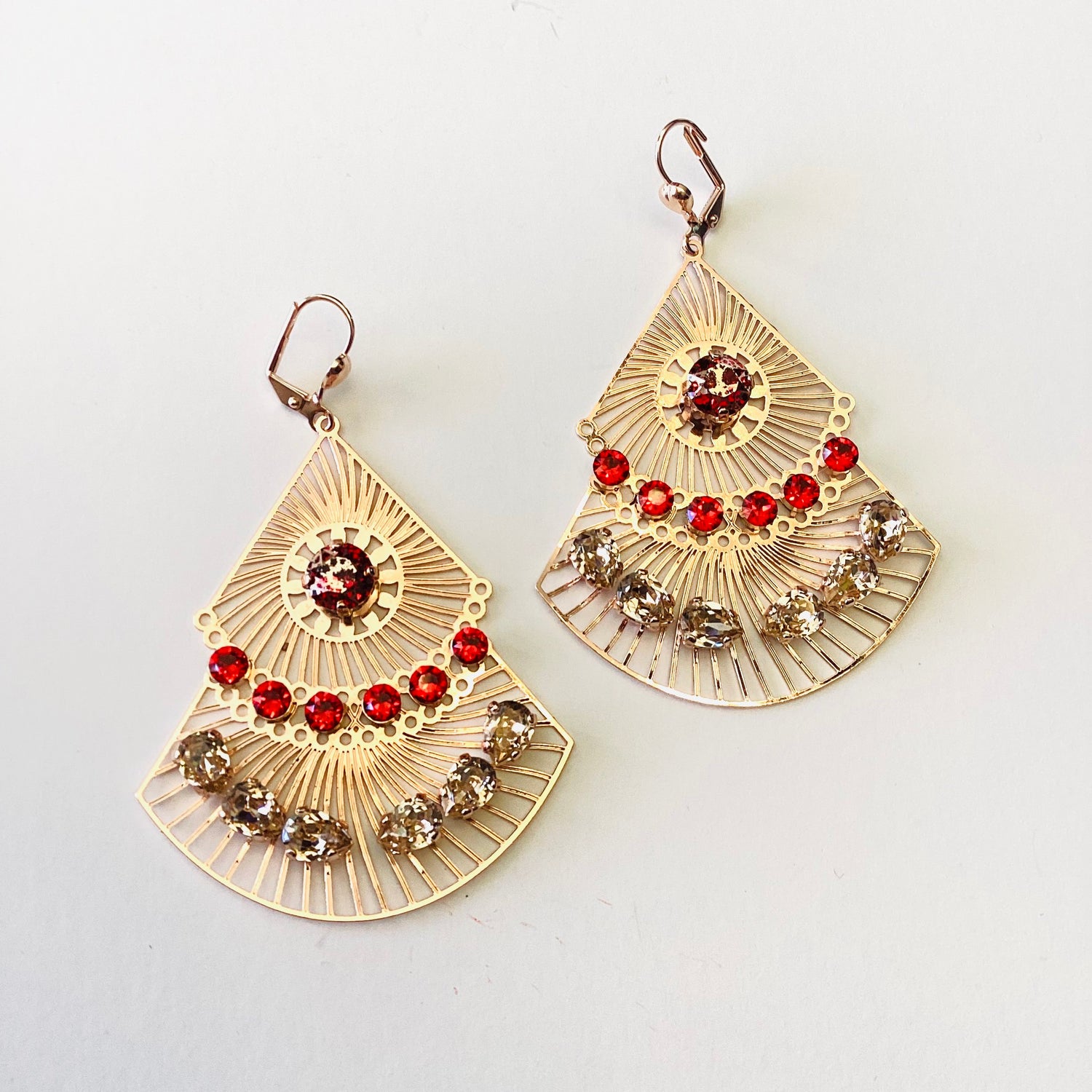 Boho Chandlier Earring in Scarlet Rose Patina